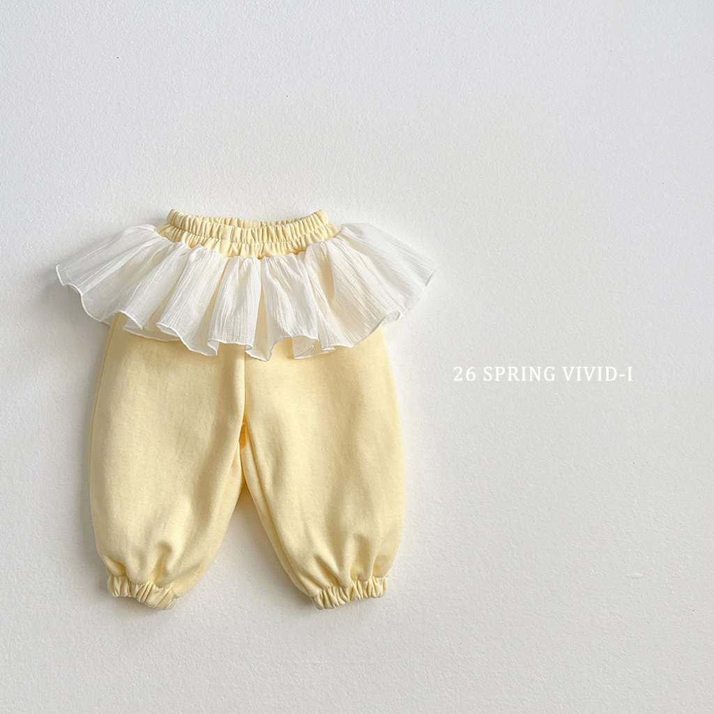 🌸預訂 韓國直送🌸🇰🇷VIVIDI三色芭蕾荷葉邊束腳運動褲