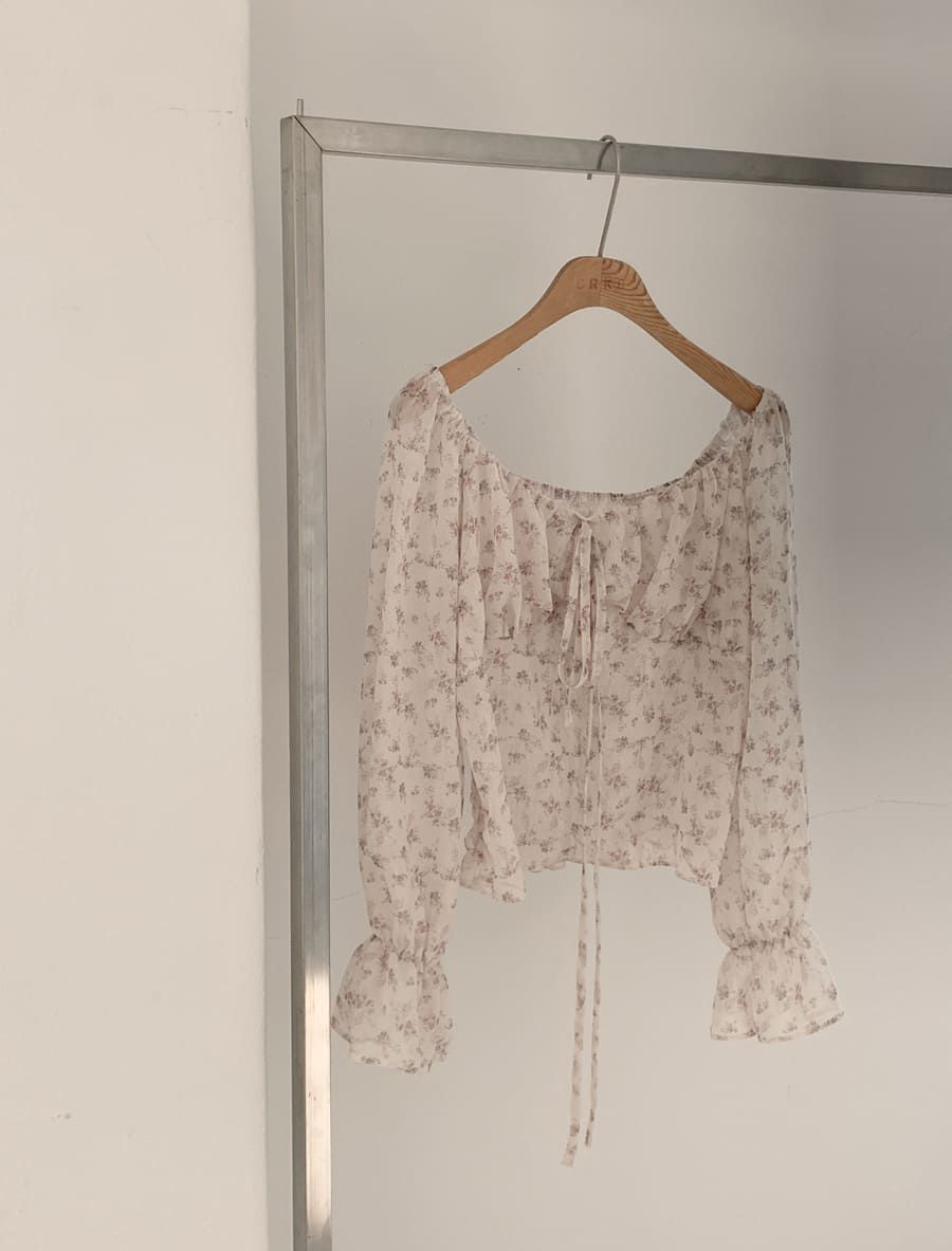 【溫柔感滿滿】法式雪紡碎花上衣