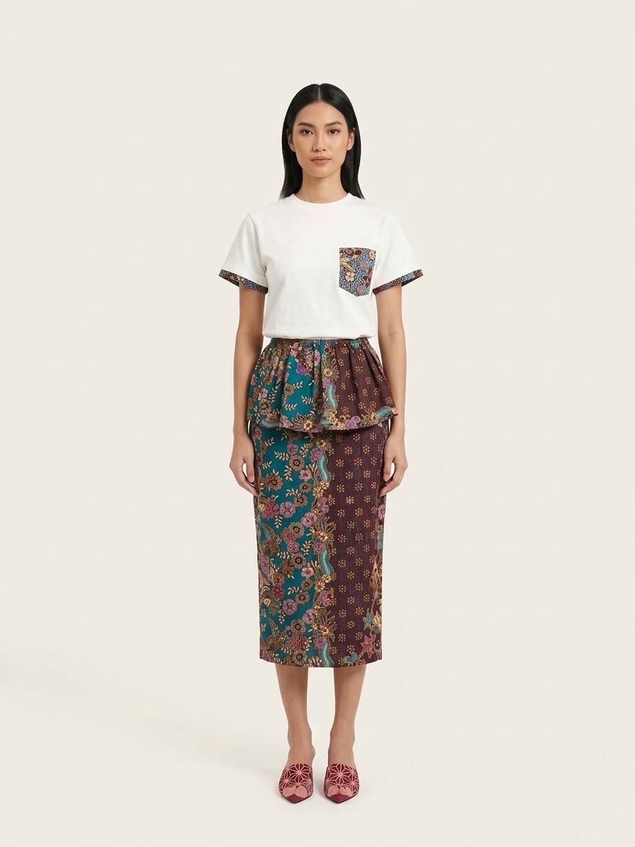 T8066 - Melur Peplum Batik Skirt