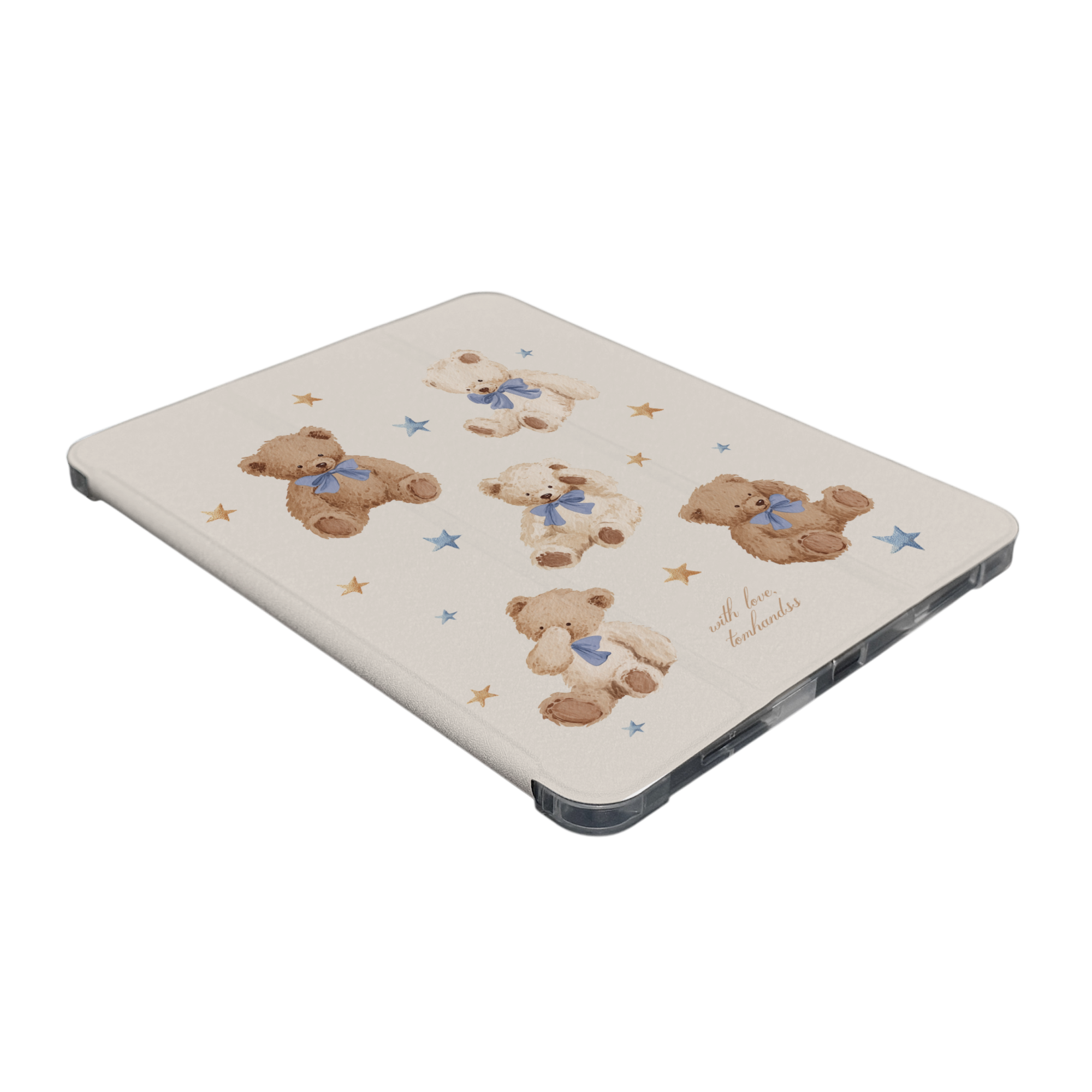 【2026ver. The Childhood Teddy】透明磨砂書本式 iPad Case
