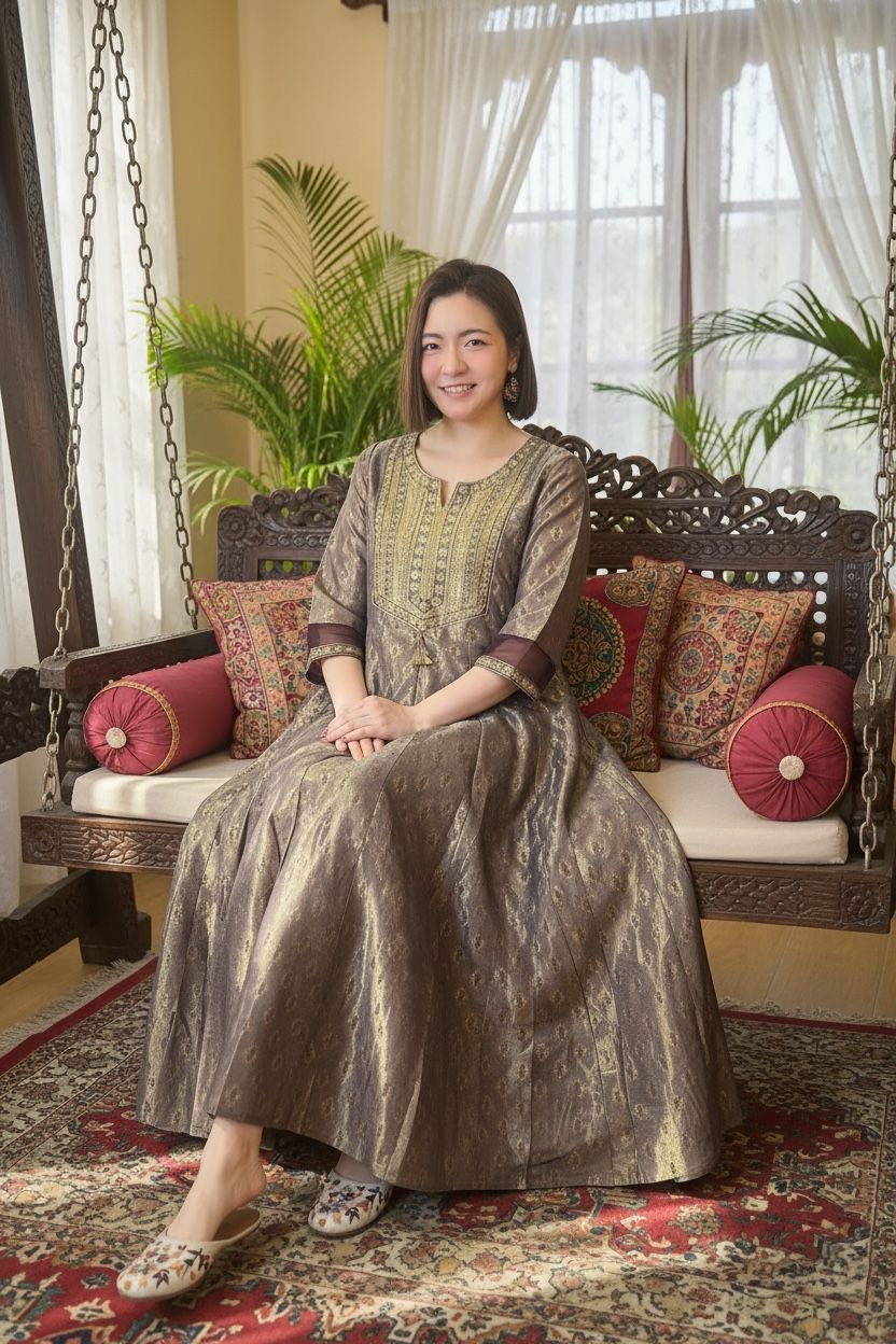 Ash Purple Bling Bling See-through sleeve SIlky OP #1017