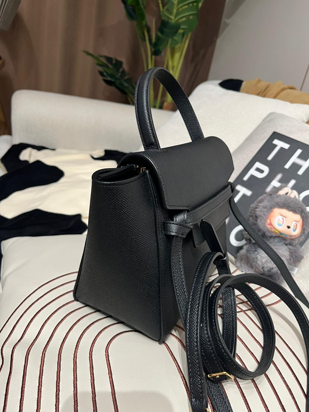 Celine nano belt bag black 黑色牛皮 100%Authentic, 99%New ✅收據✅Dust bag