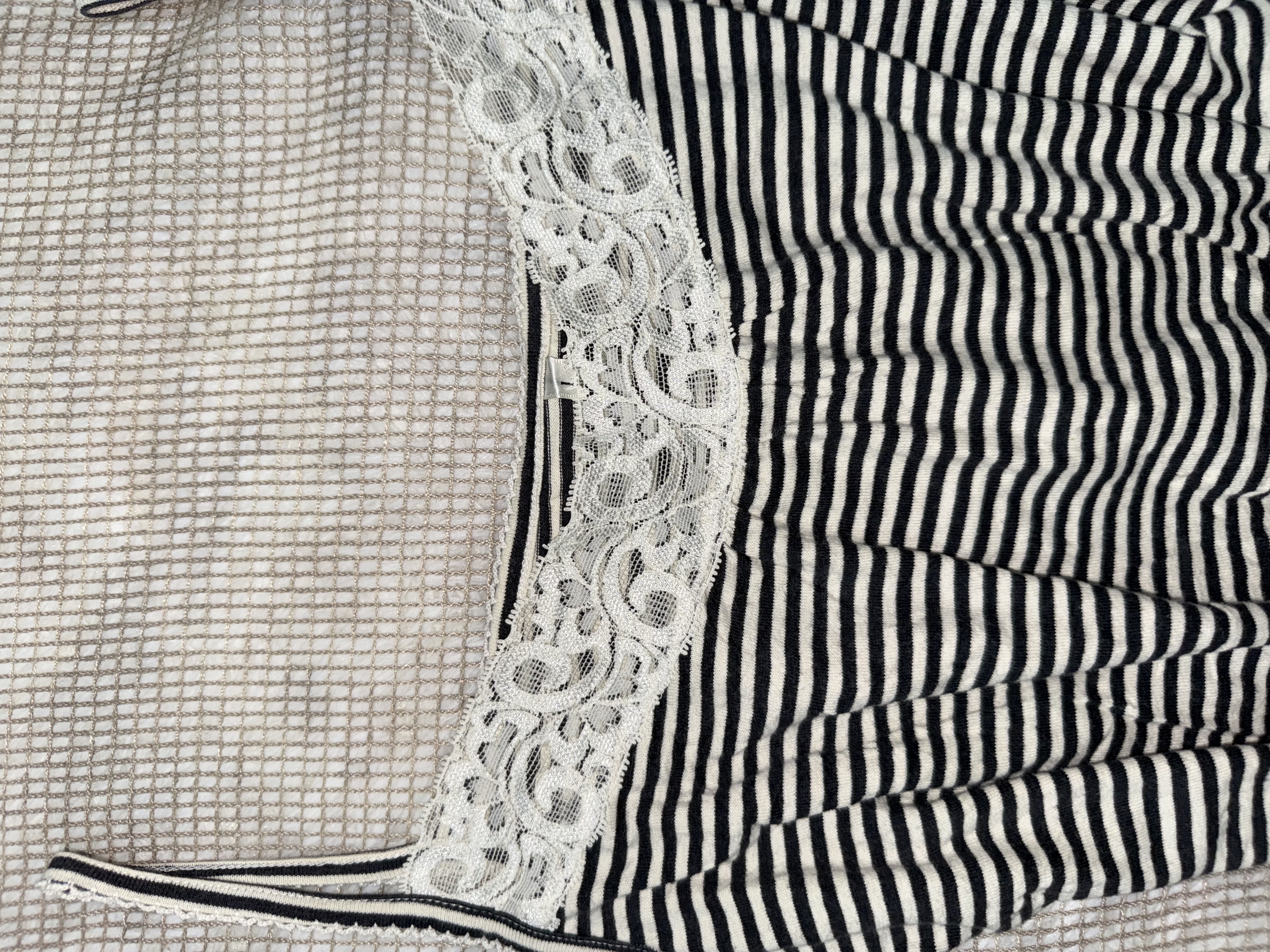[On Sale]Striped lace Thin Strap Vest