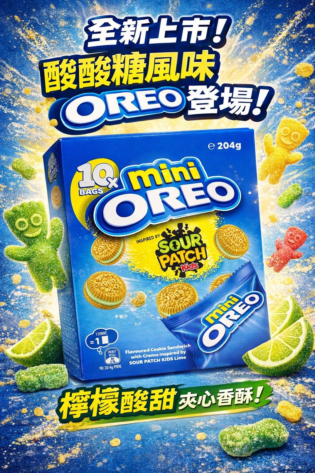 【預訂】OREO SOUR PATCH 迷你餅乾 (1套2盒共20包)