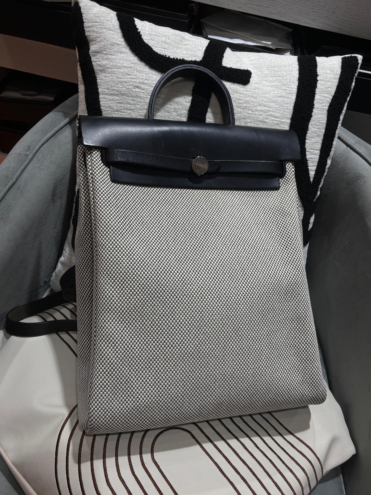 HERMES Herbag backpack Stamp Z Backpack 黑白熊貓