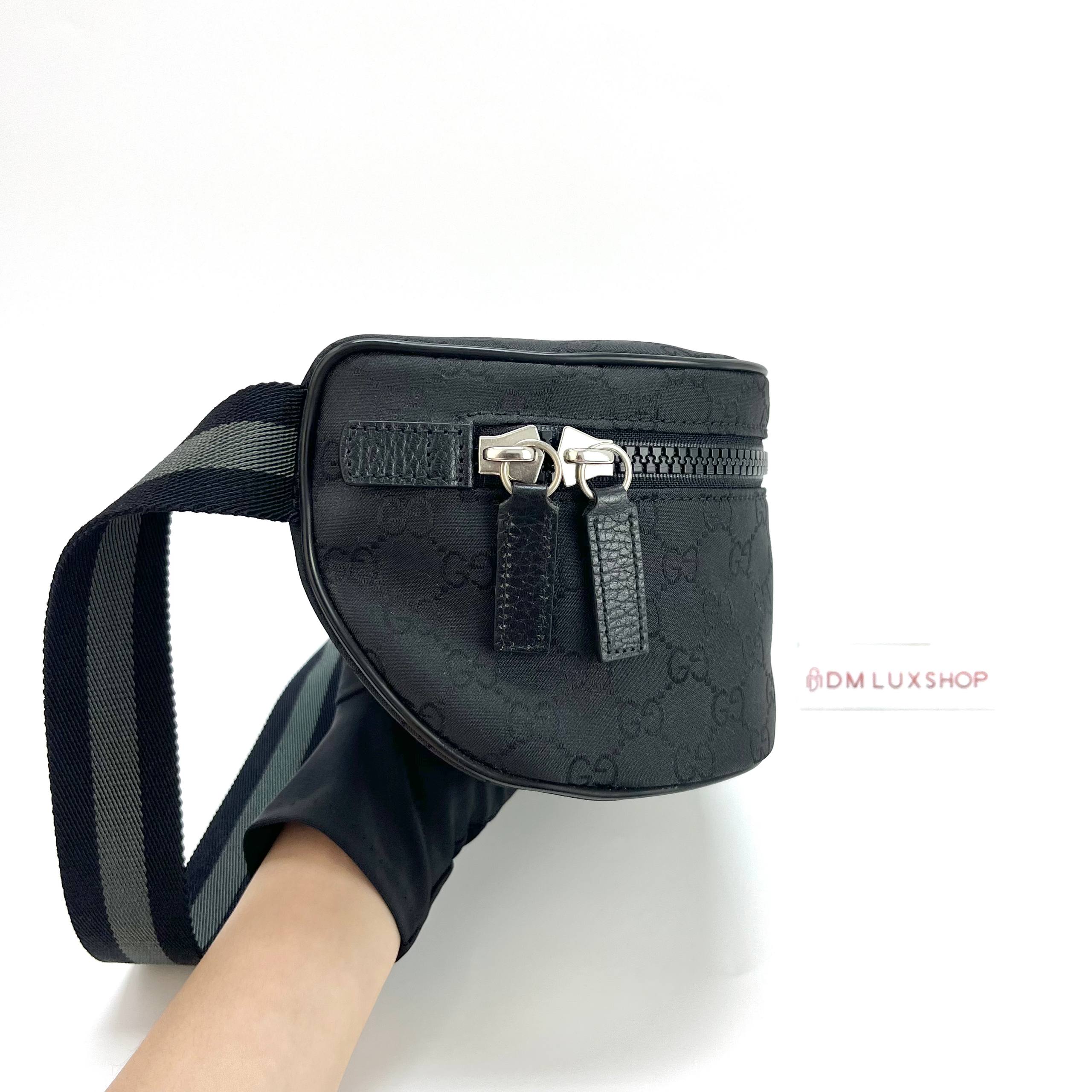 Gucci Black GG Pattern Belt Bag SHW