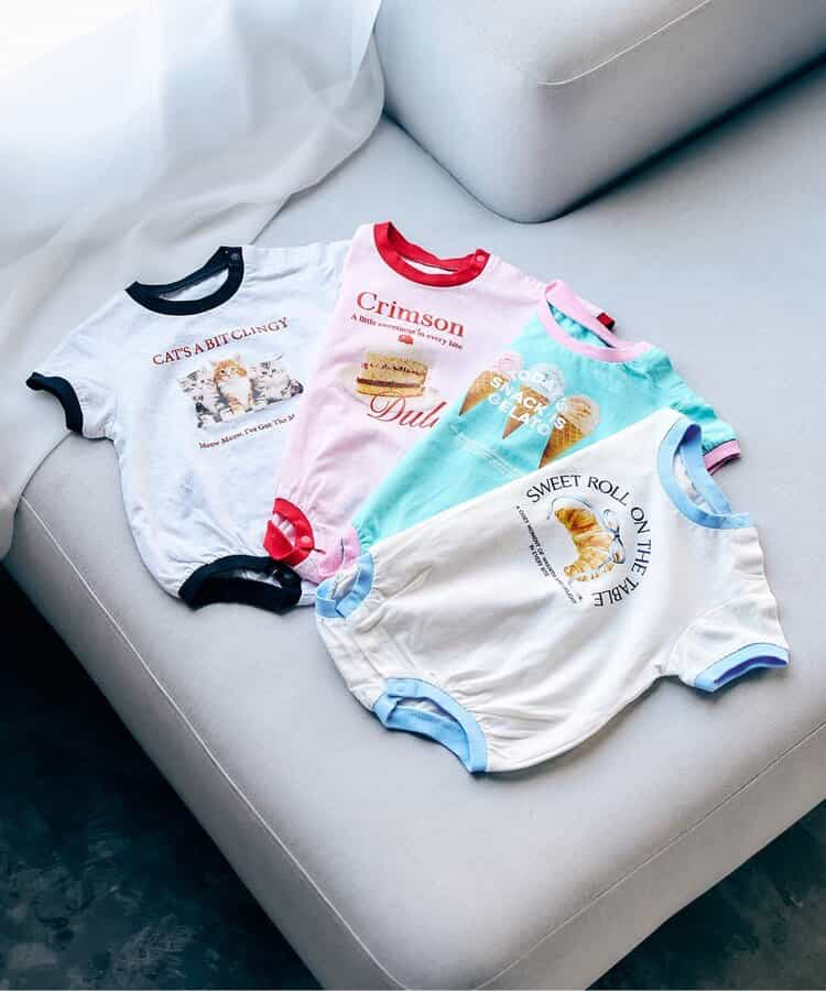 🇯🇵預訂 日本直送🇯🇵Apres les cours 四色貓貓甜點印花短袖包屁衣