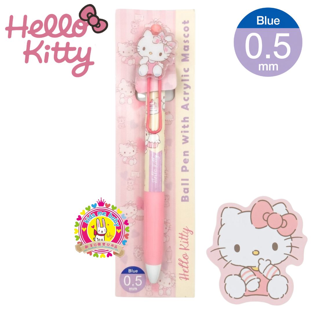 Hello Kitty 吉蒂貓 公仔膠牌原子筆 藍筆芯 241233-01 ⭐
