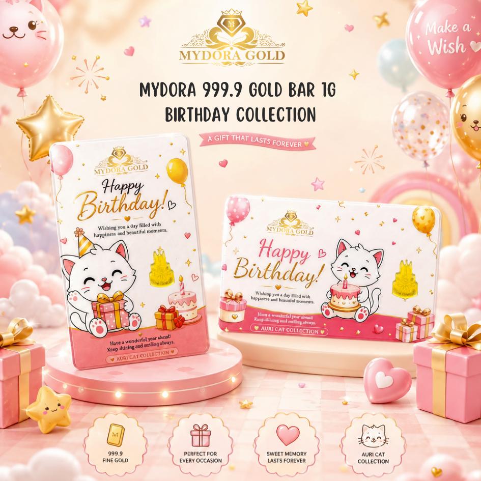 MYDORA 999.9 Gold Bar 0.2g 3D Birthday Series