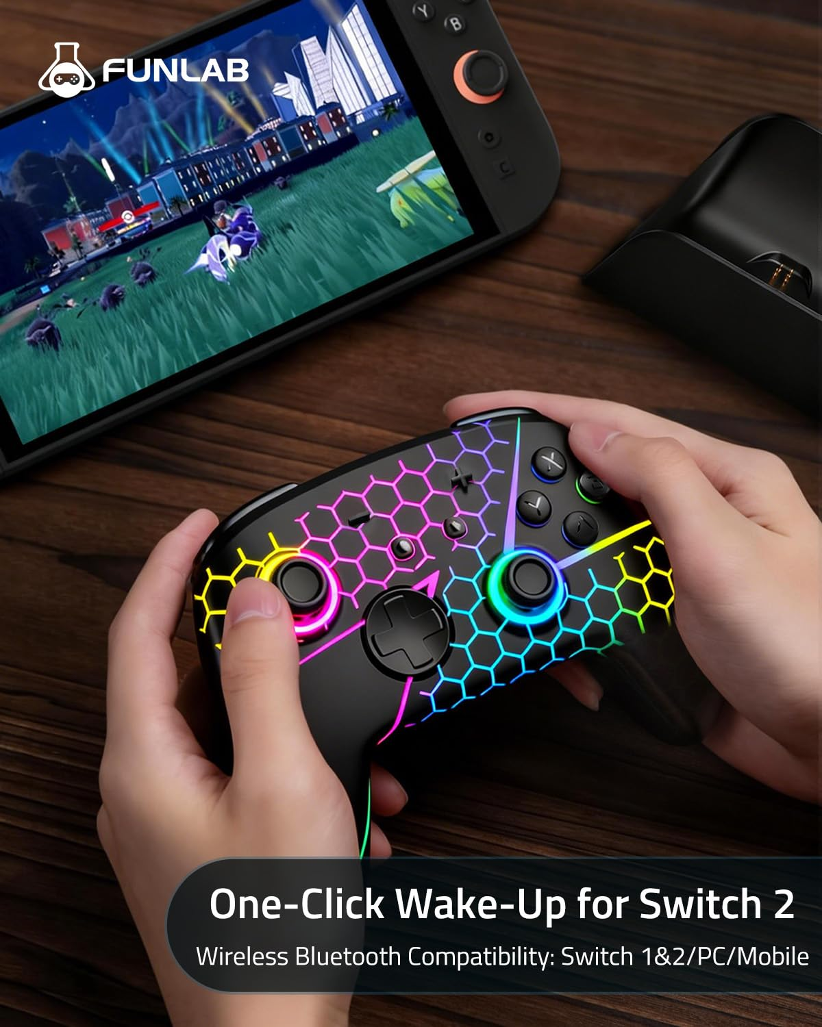 SW2 FUNLAB 螢火蟲加強版無線控制器 FF01 (Z)  Firefly EX Enhanced Wireless Controller for Nintendo Switch2/OLED/Lite FF01 (Z)  SW2-0356