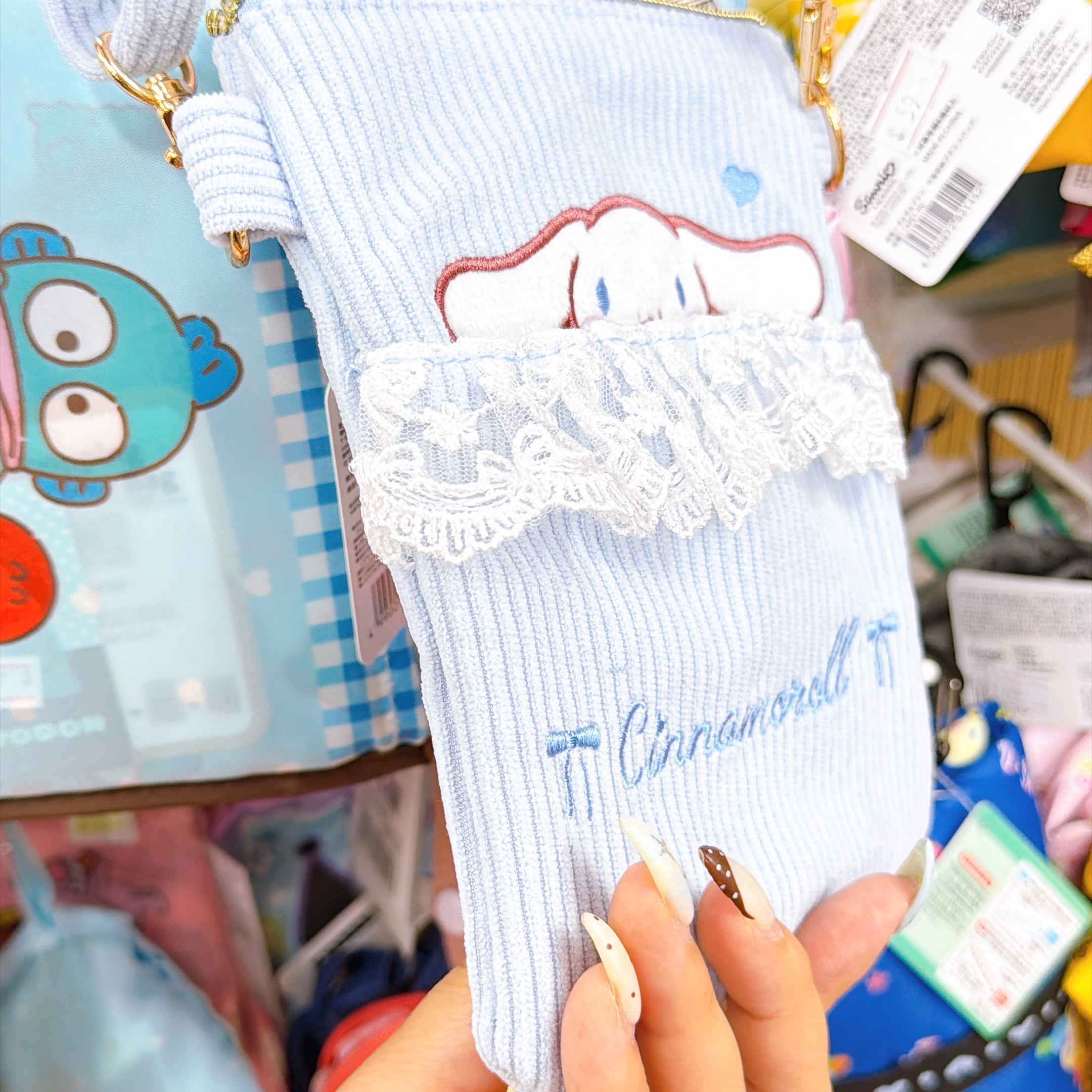 日本直送Sanrio 燈芯絨系列 斜孭袋可以較長短