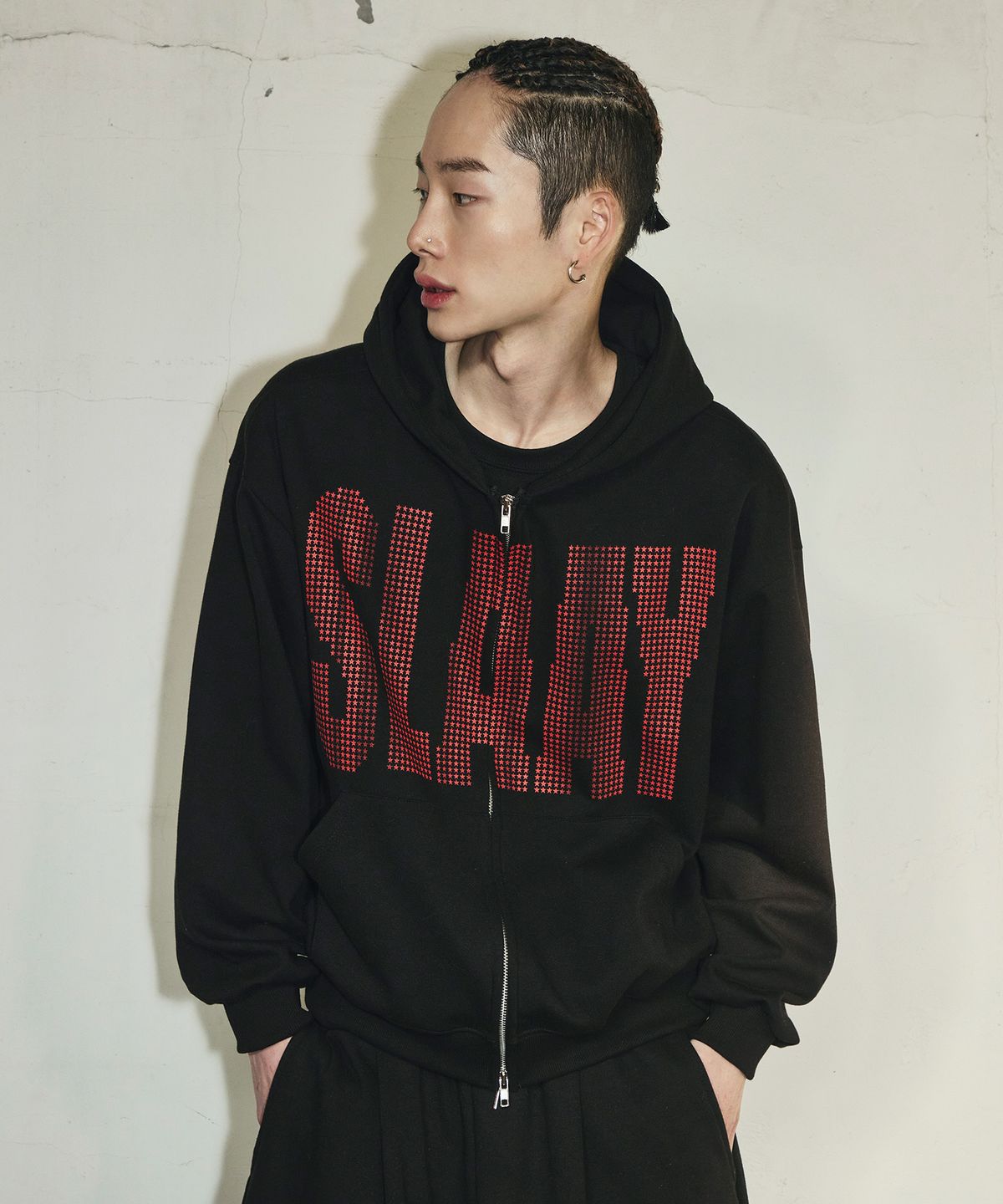 🇰🇷訂購｜SCALLYWAG 26SS｜SLAAY Star Dot Crop Hoodie 2色 