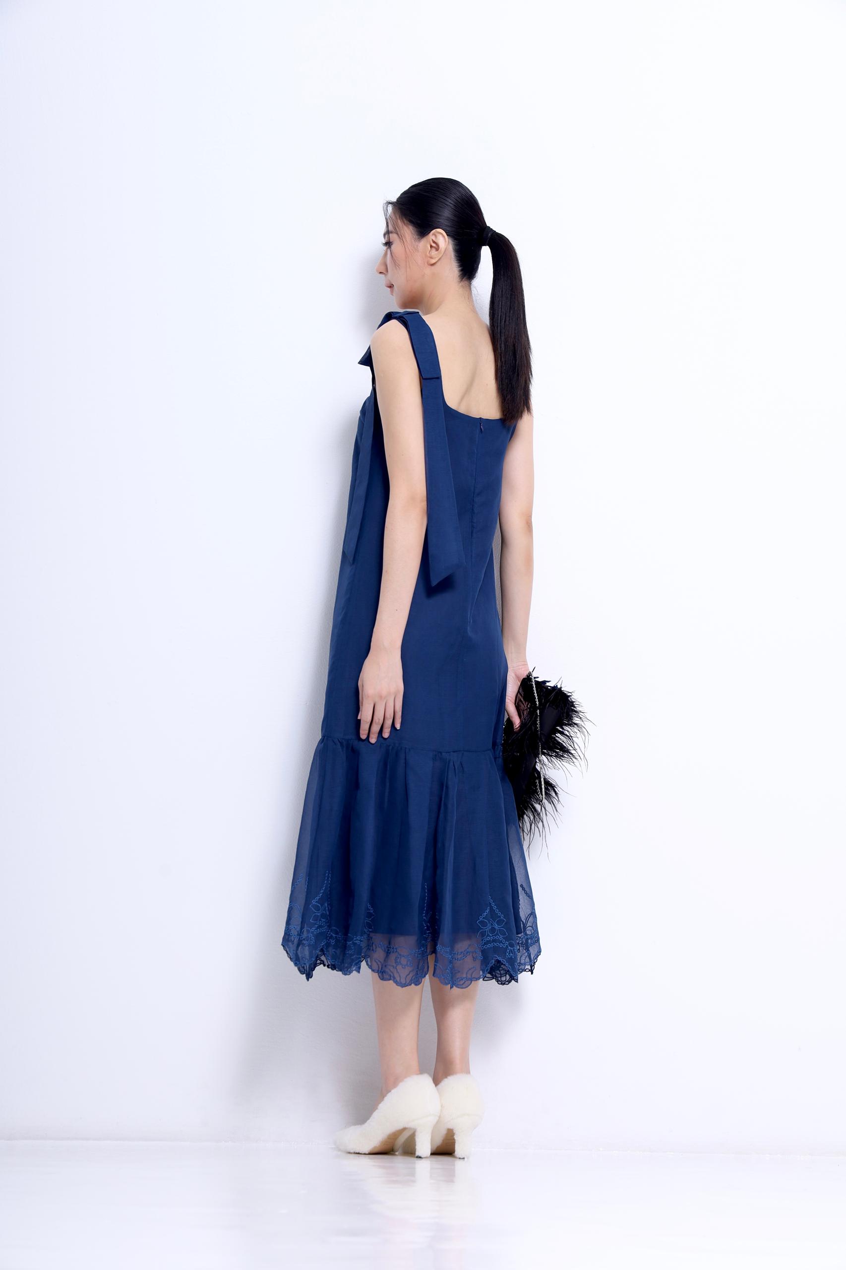 CD2152 PHEONY MESH ORGANZA EMBD DRESS