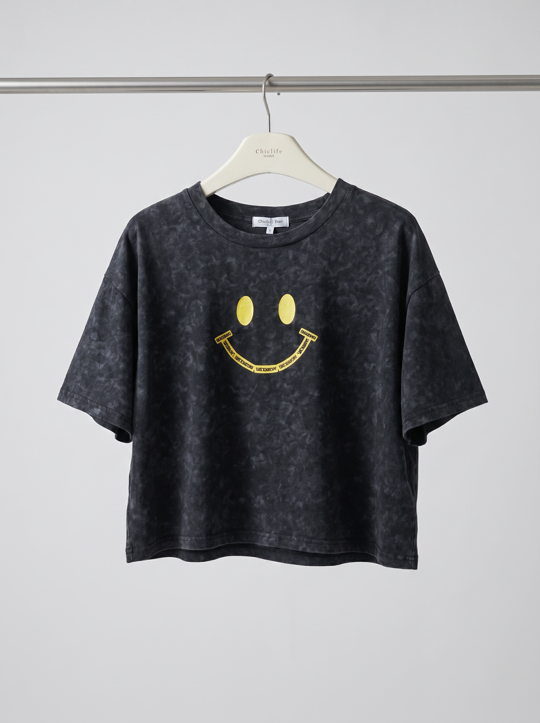 復古黃色笑臉Crop Tee