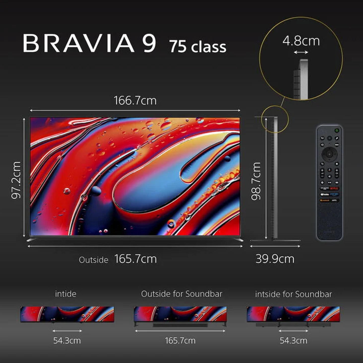 Sony 75" BRAVIA 9 Mini LED 4K Google TV (K-75XR90)