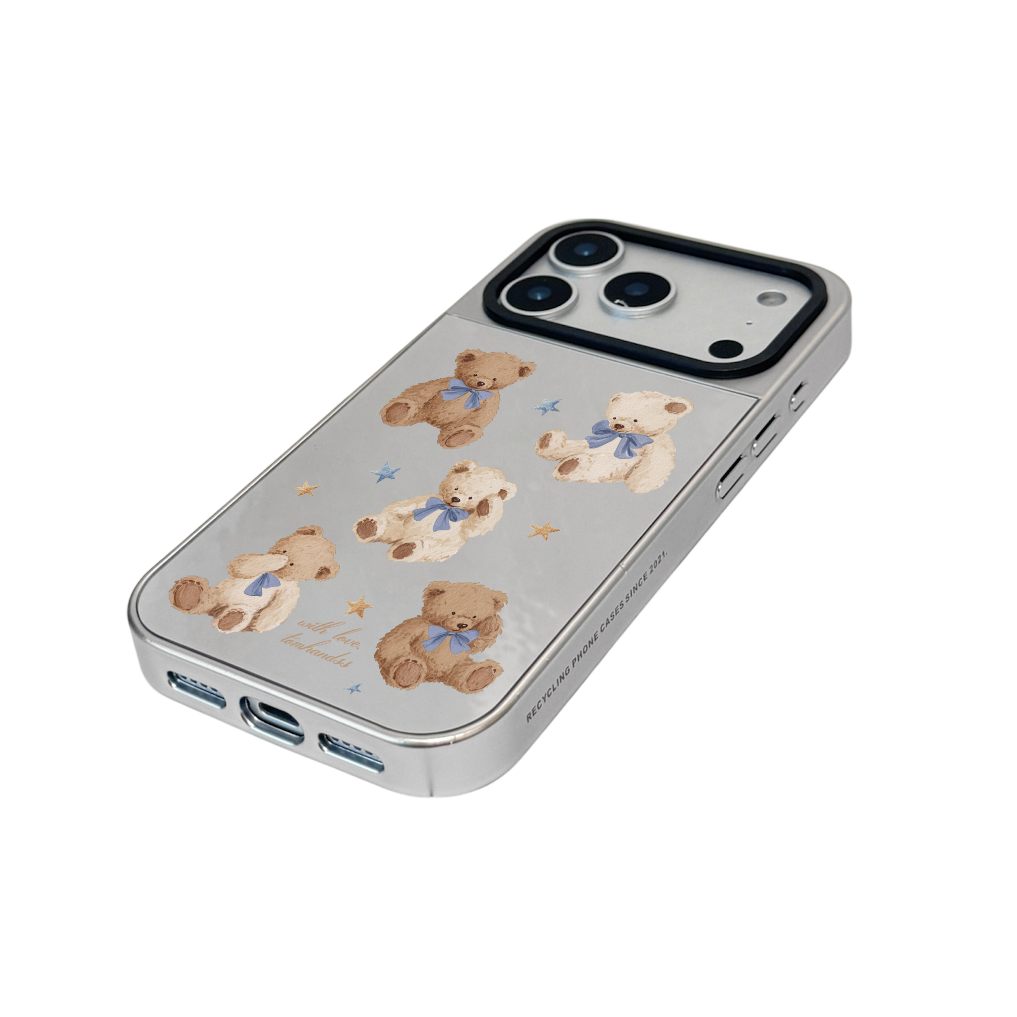 【2026ver. The Childhood Teddy】銀框鏡面MagSafe iPhone Case