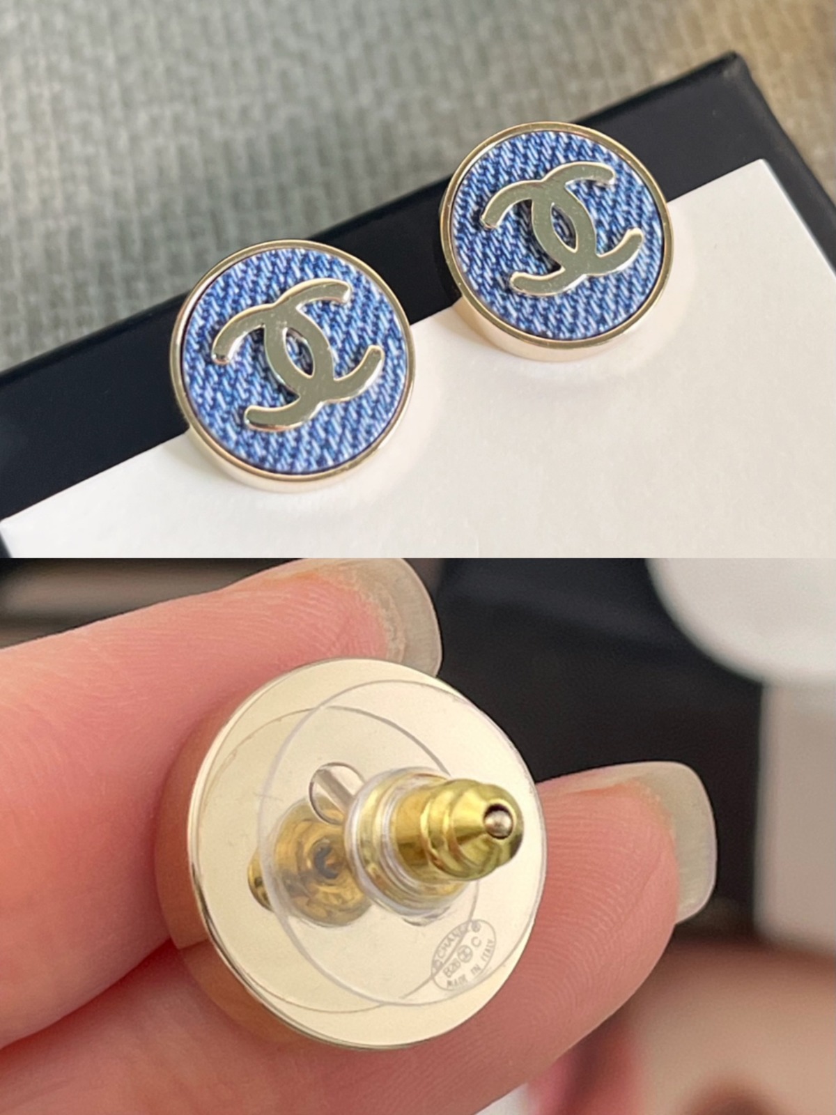 【原單】Chanel CC圓形牛仔耳環