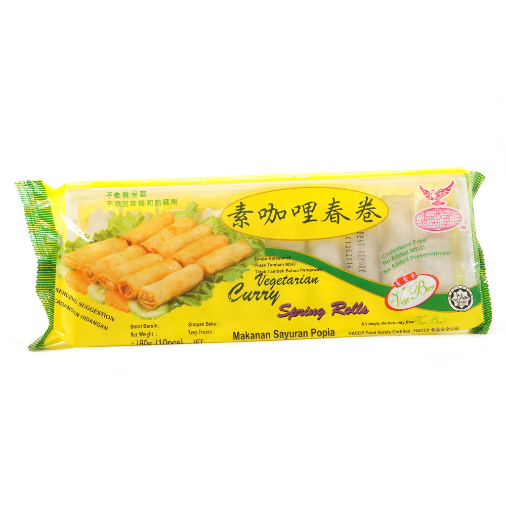德明-素咖哩春卷(純素) 180g/ Vegetarian Curry Spring Rolls (Vegan) 180g