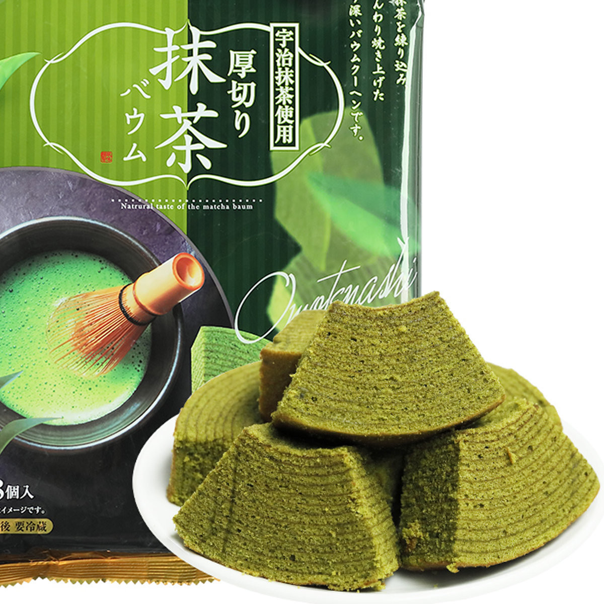 丸金 - 日本 厚切 年輪 蛋糕 (宇治抹茶味-3591) (8個入) 200g 此日期前最佳：2027.2.20