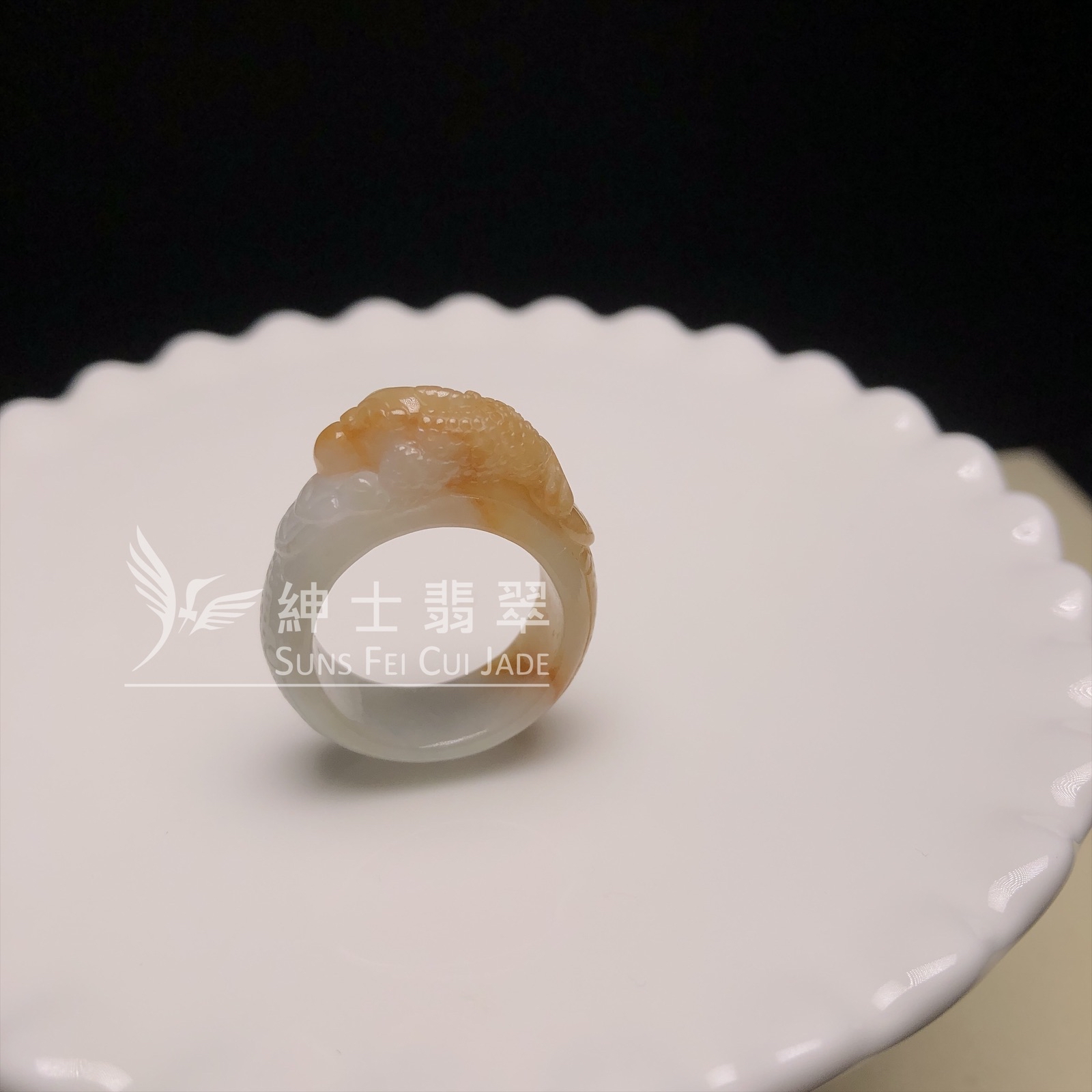 翡色三足金蟾戒指（港圈16）D00296