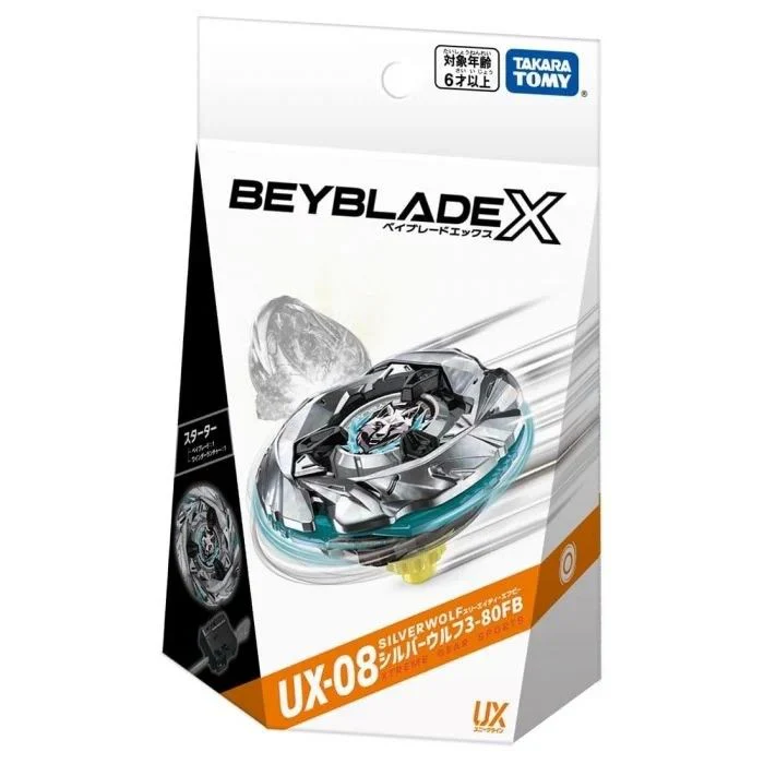 TakaraTomy - BBX-STA BeybladeX Starter UX-08 Silver Wolf 3-80FB Set