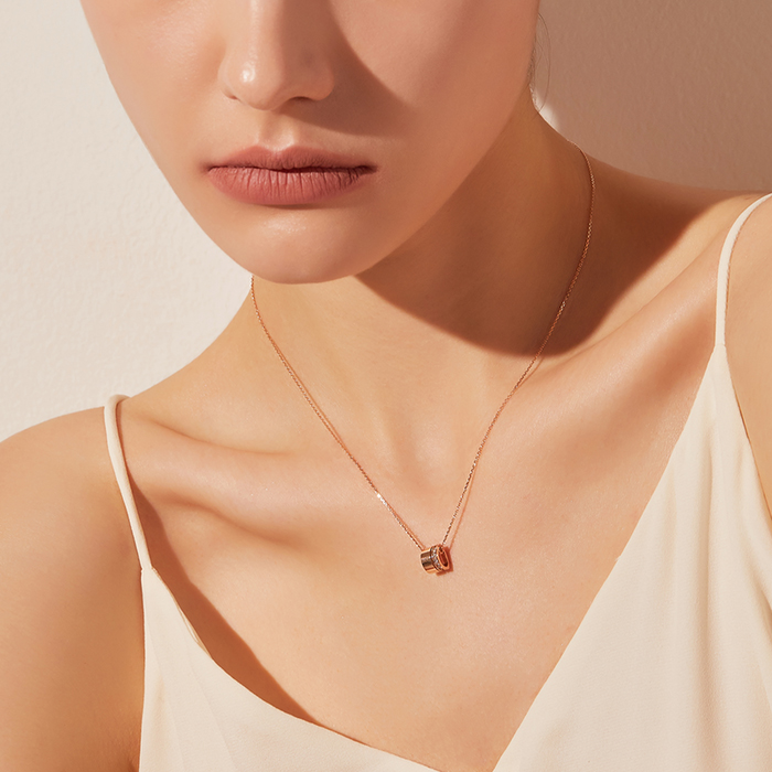 DIDIER DUBOT Dual DD 玫瑰金頸鏈 (JDRNR3S574S)