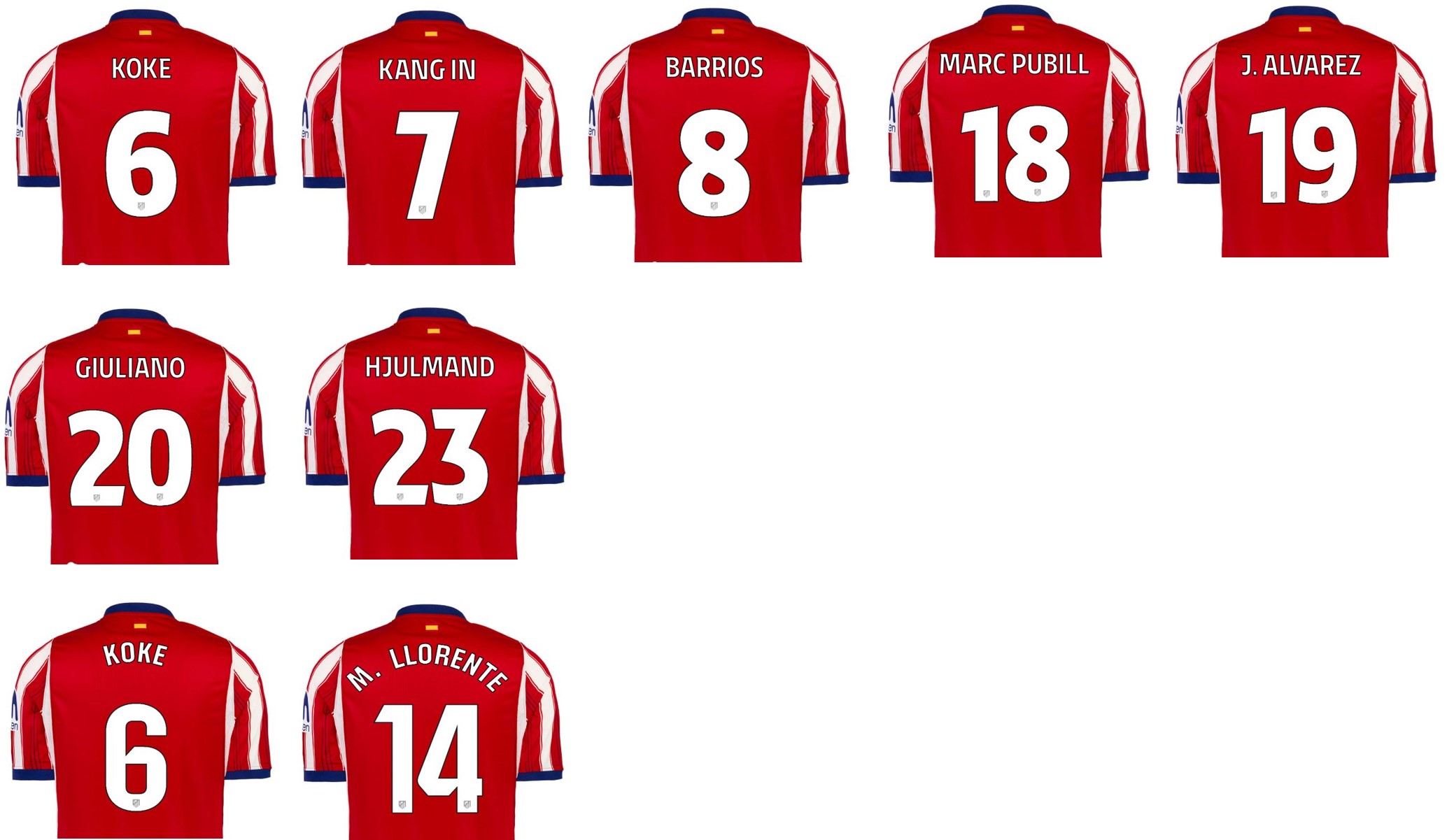 Atletico Madrid 馬德里體育會2026-27 主場聯賽杯賽印字 (內有多選，不是球衣)