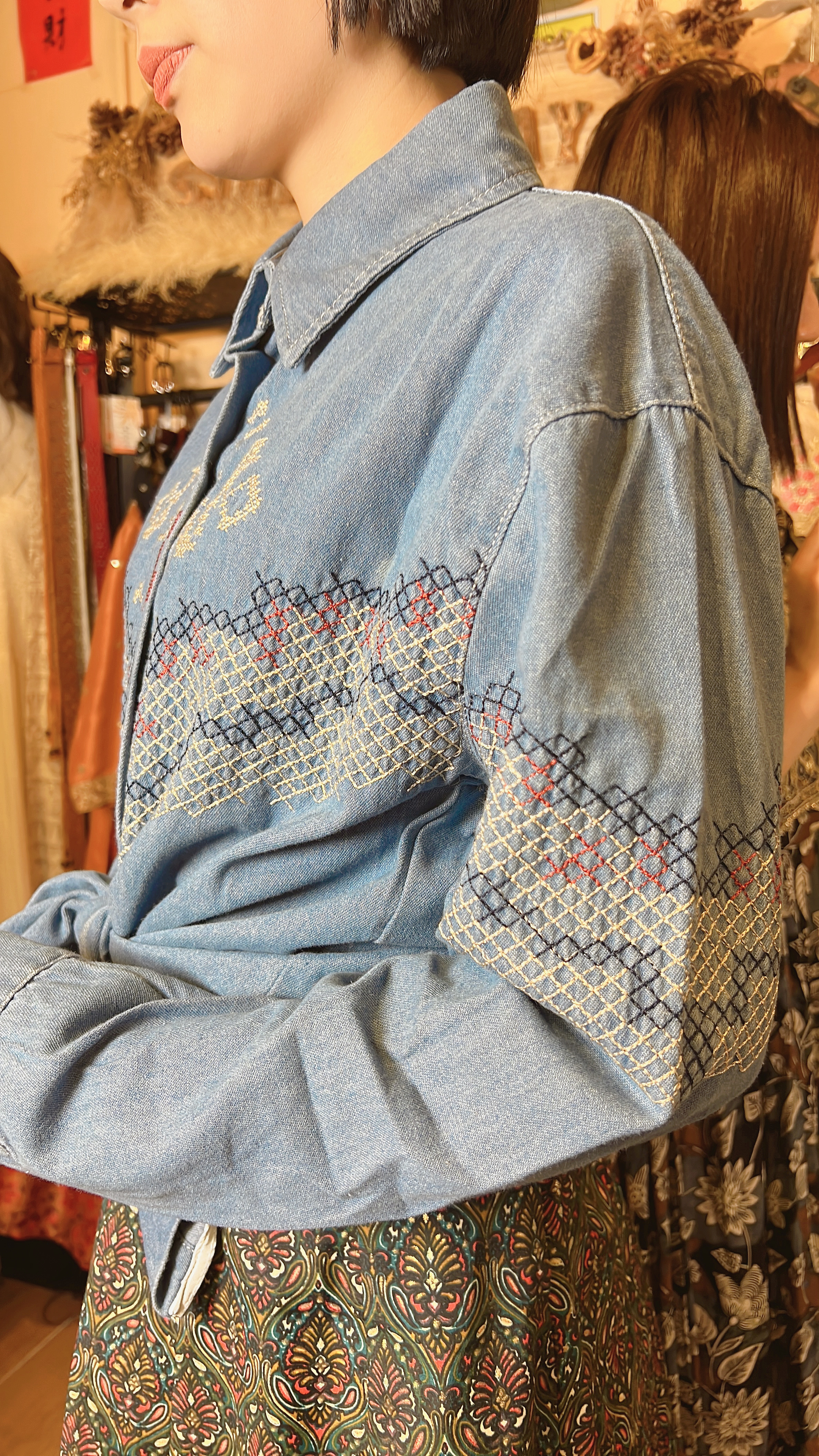 Blue cowboy Jacket / Top #1082