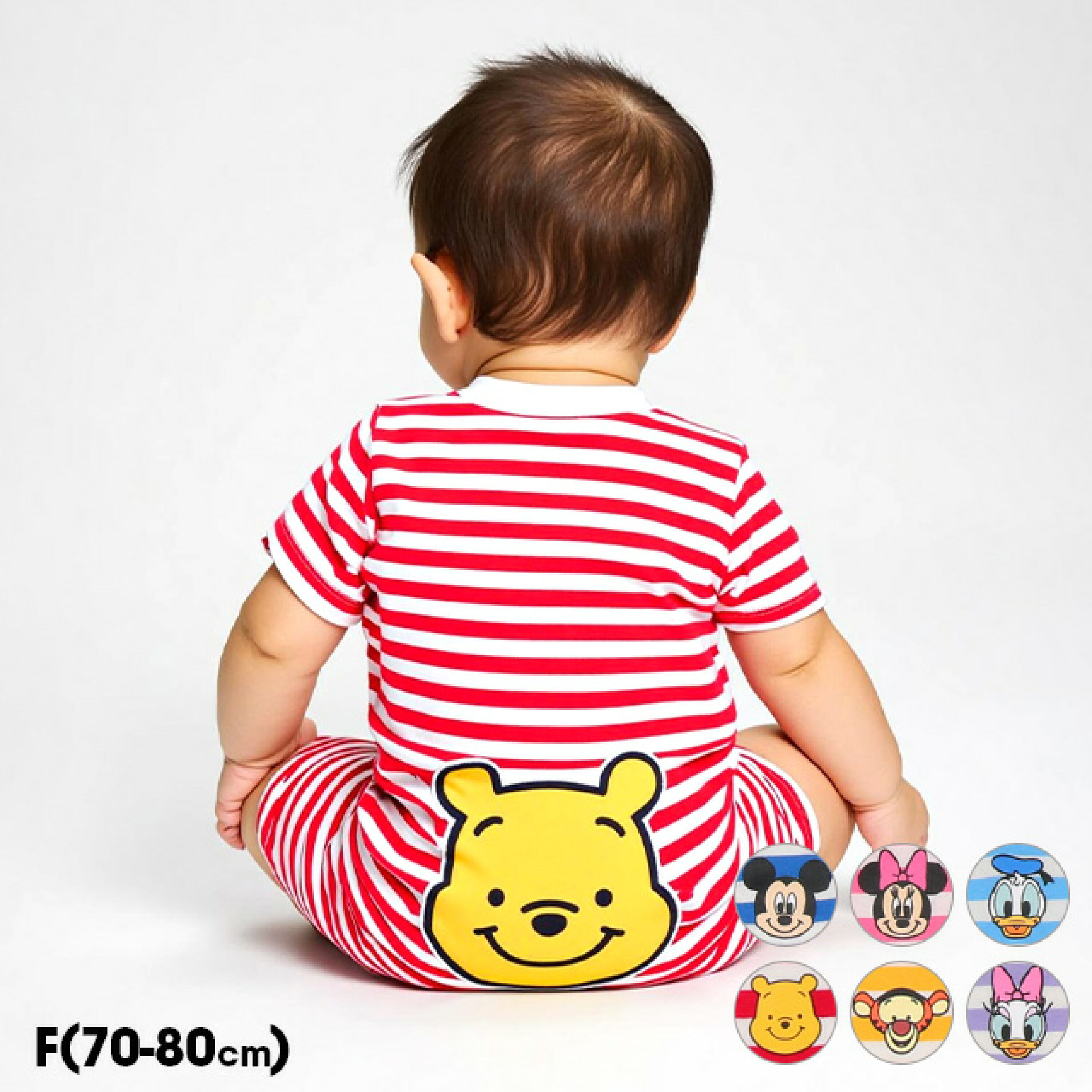 🇯🇵預訂 日本直送🇯🇵Babydoll x Disney六色臀部人物大貼花條紋短袖連身服