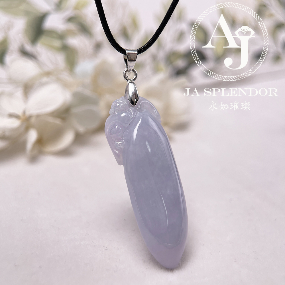 JN-771 天然翡翠A玉 紫羅蘭玉靈猴獻壽萬壽果吊墜