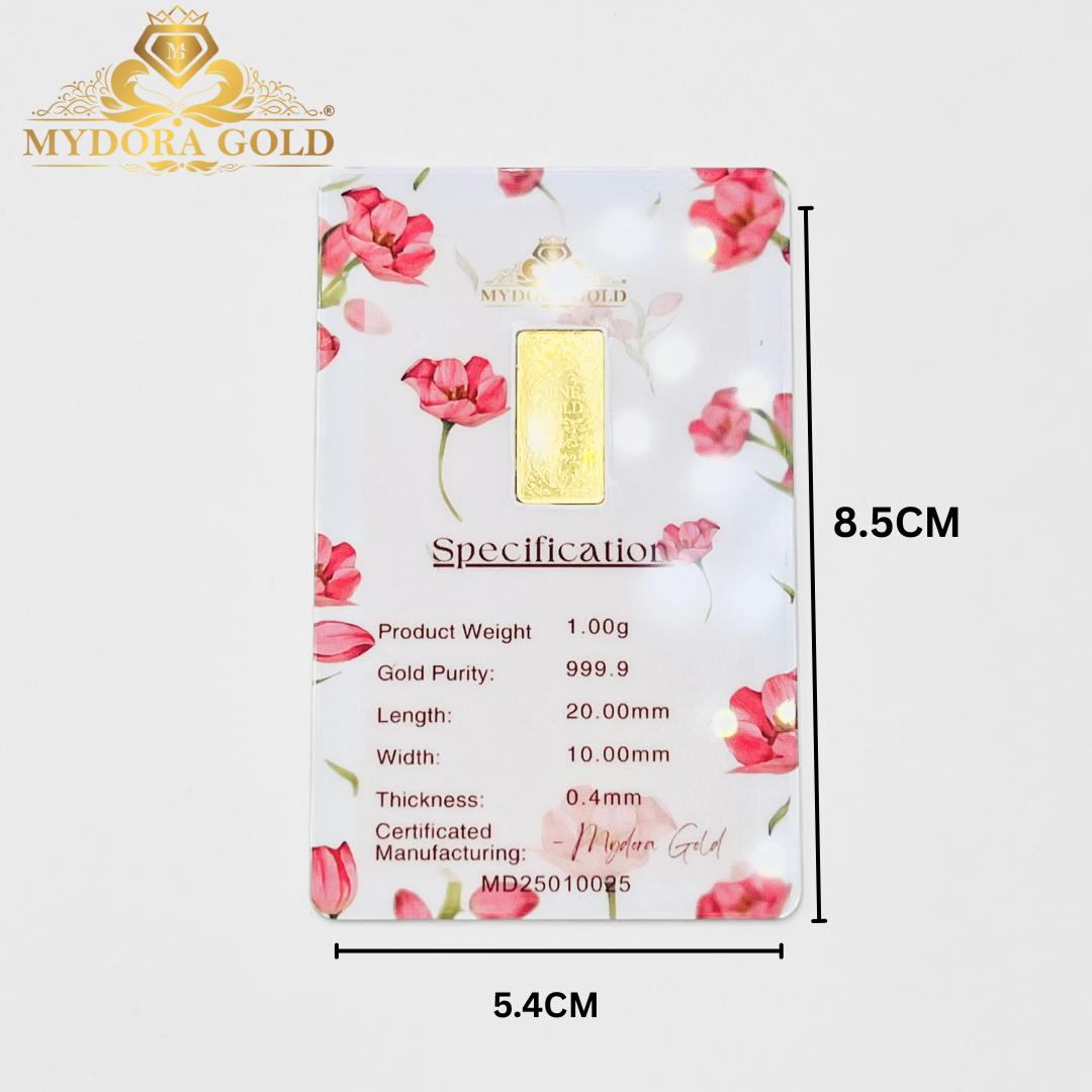 MYDORA 999.9 Flower Bloom Signature Goldbar 1gm