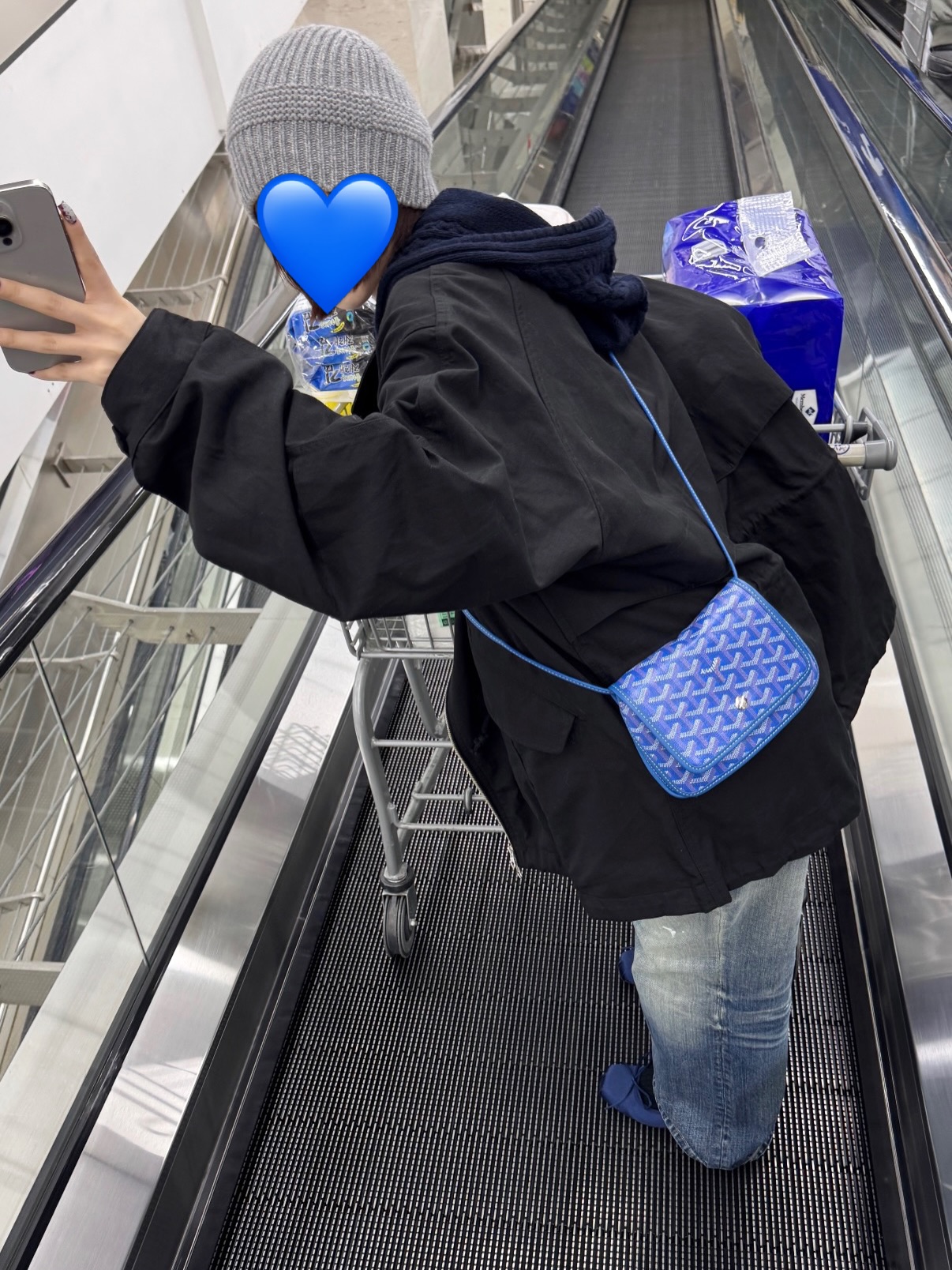 Goyard 👜 PRE OWNED 💼藍色老花信封包 💙