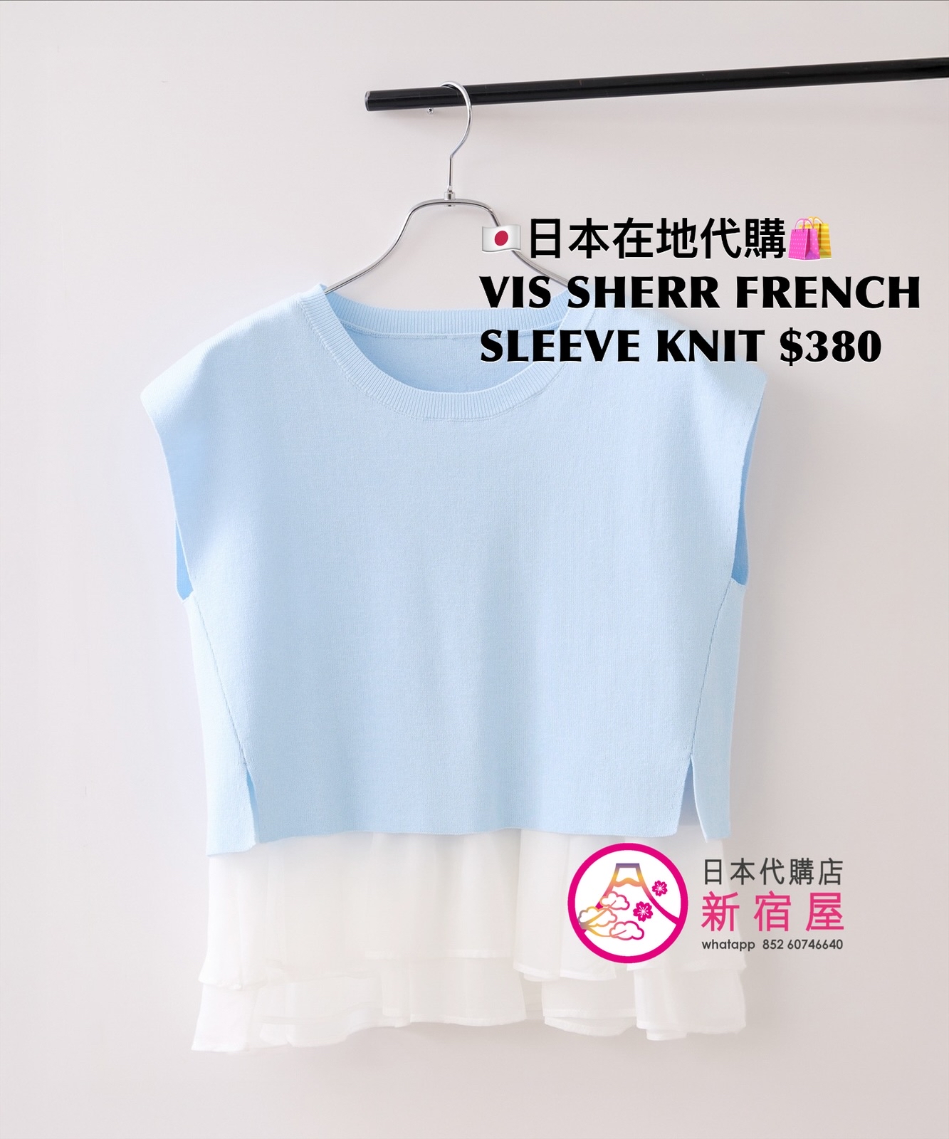 VIS SHEER FRENCH SLEEVE KNIT