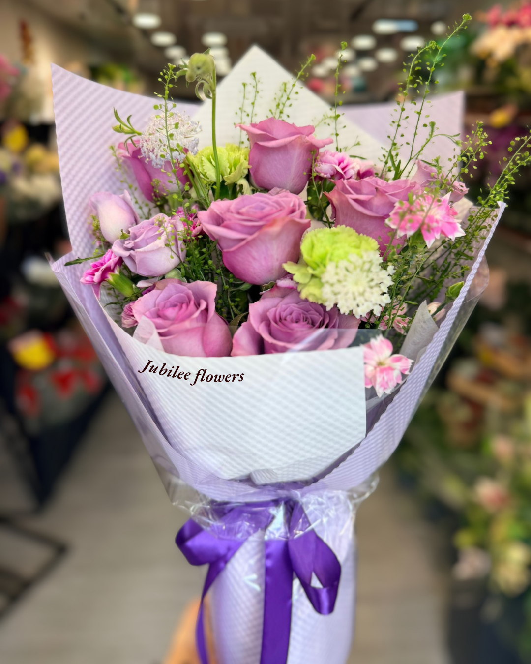 紫玫瑰混搭花束