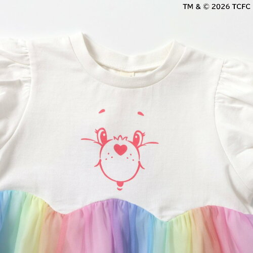 🆕【⭐訂購⭐】🇯🇵日本直送 🌀Care Bears 漸變彩虹色薄紗 泡泡袖 束腰連身裙🌀 [ELDA-0089][260510]