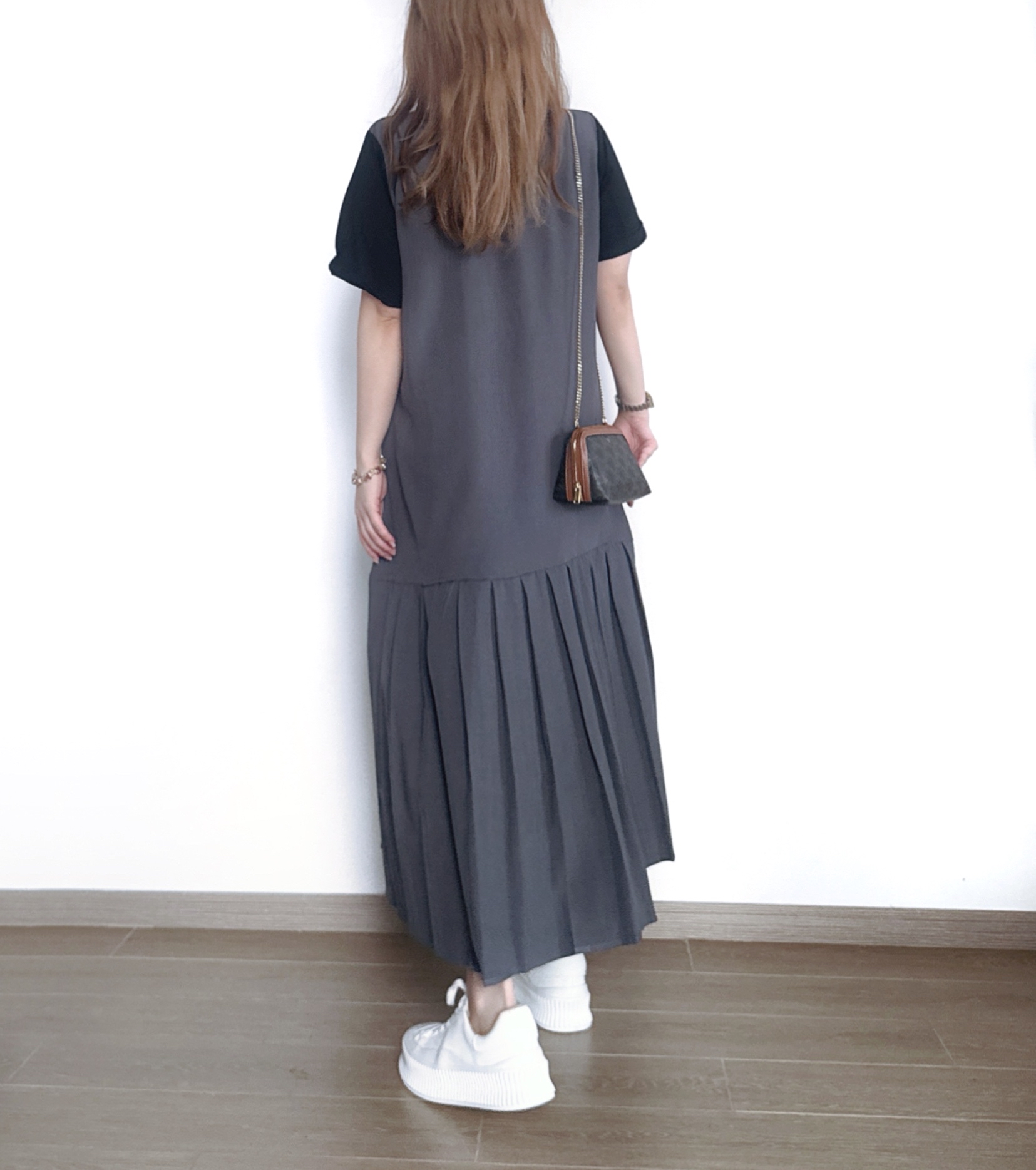 🌼初春優惠🍀 簡約拼接西裝百摺Ops