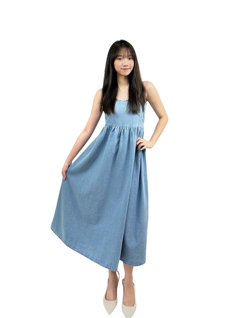 W010 - Denim Midi Dress