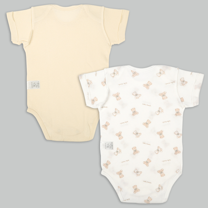 🇯🇵預訂 日本直送🇯🇵日本製小熊印花純棉短袖包屁衣兩件套