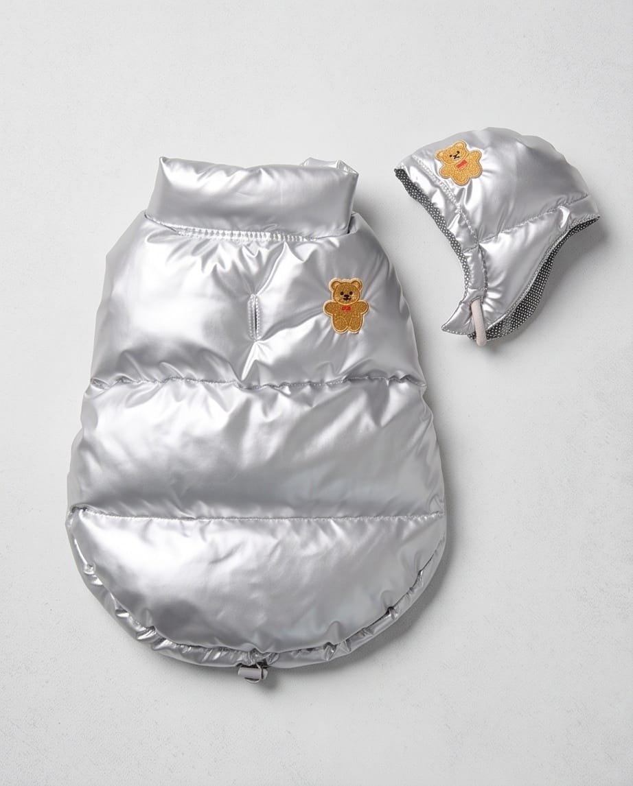 HONEY DOG🇰🇷 小熊刺繡發熱保暖背心連帽套裝 (3色)