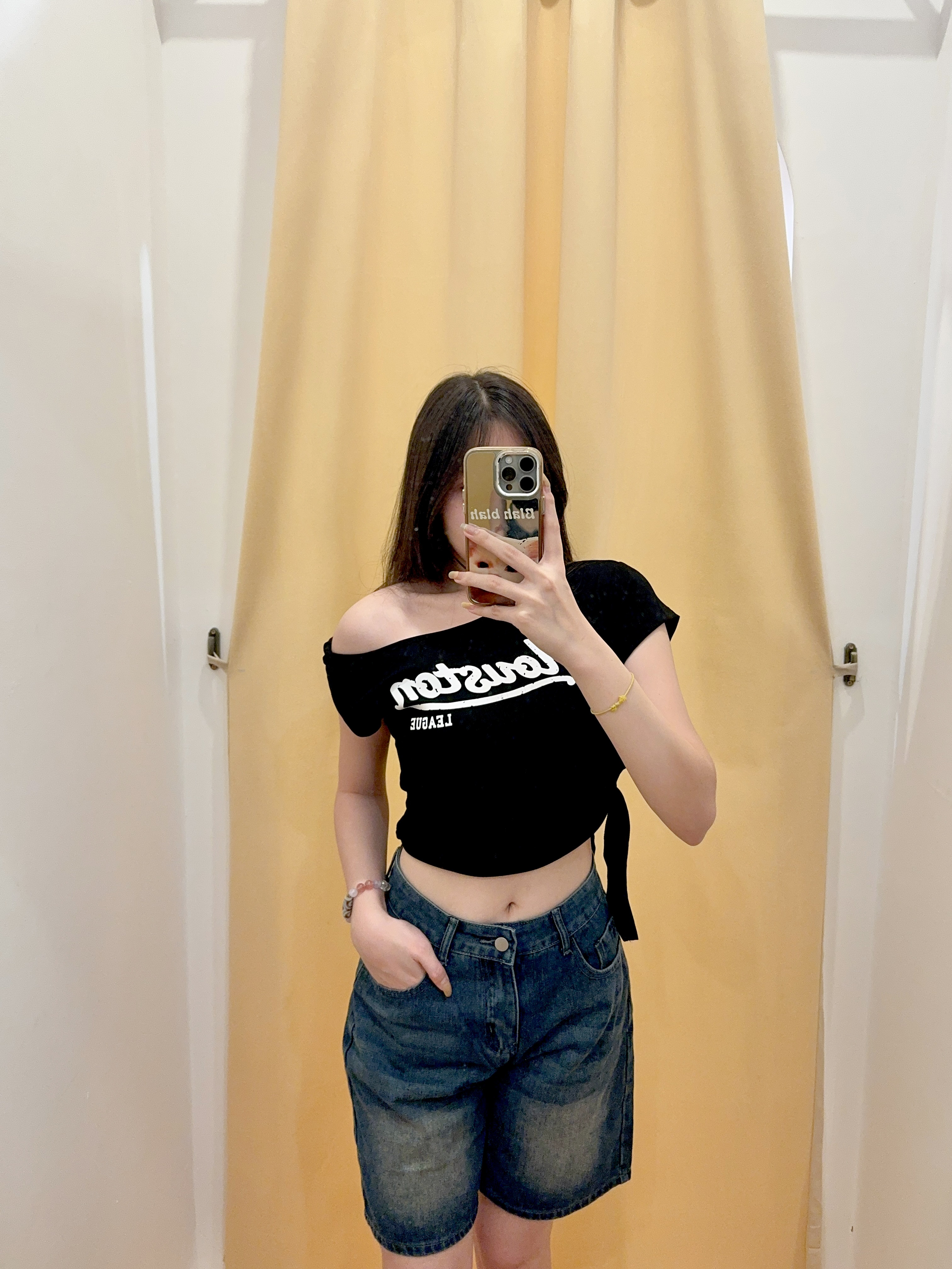 复古风五分牛仔裤 R2933