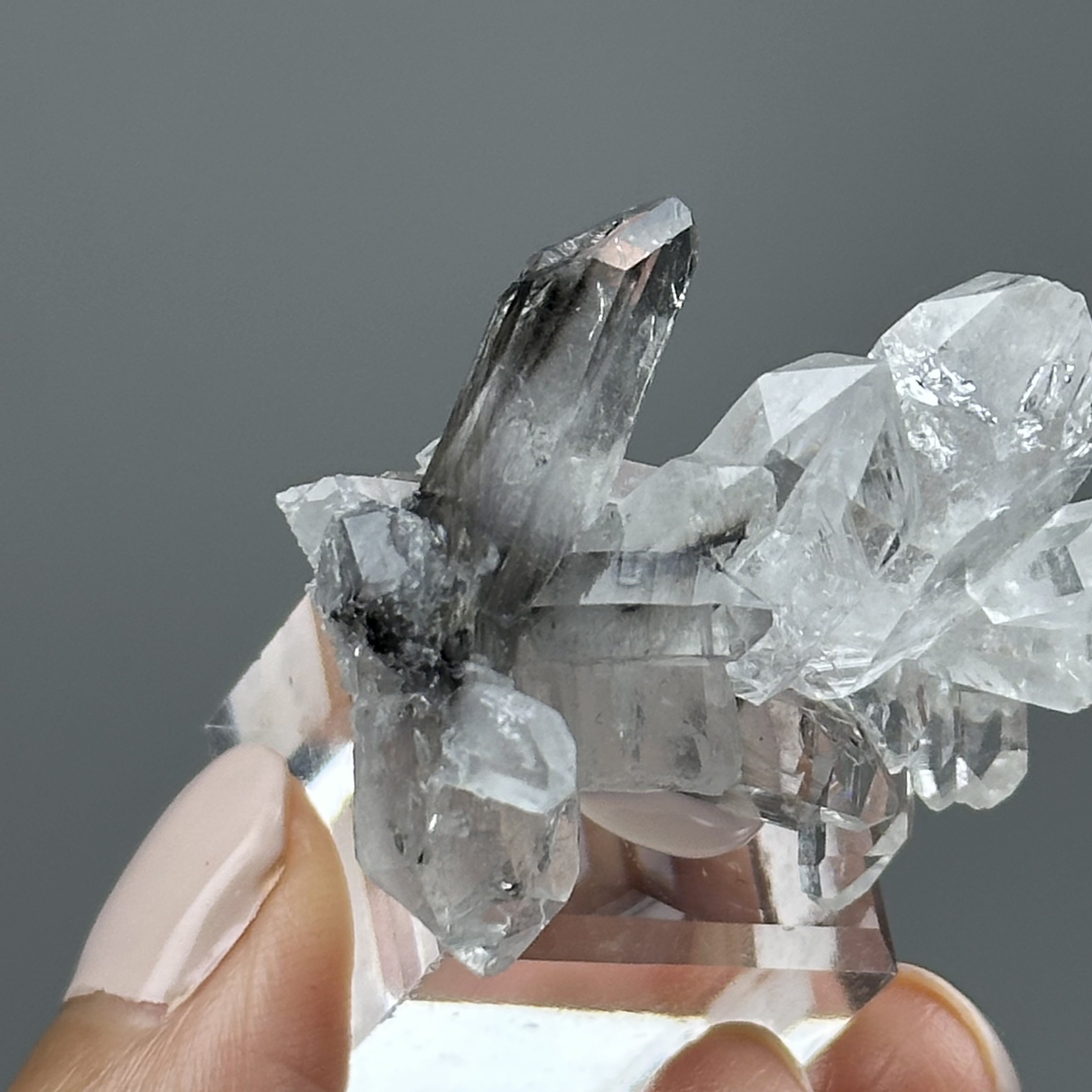 黑銀鈦水晶簇 - Brookite and Rutile Quartz | RU013