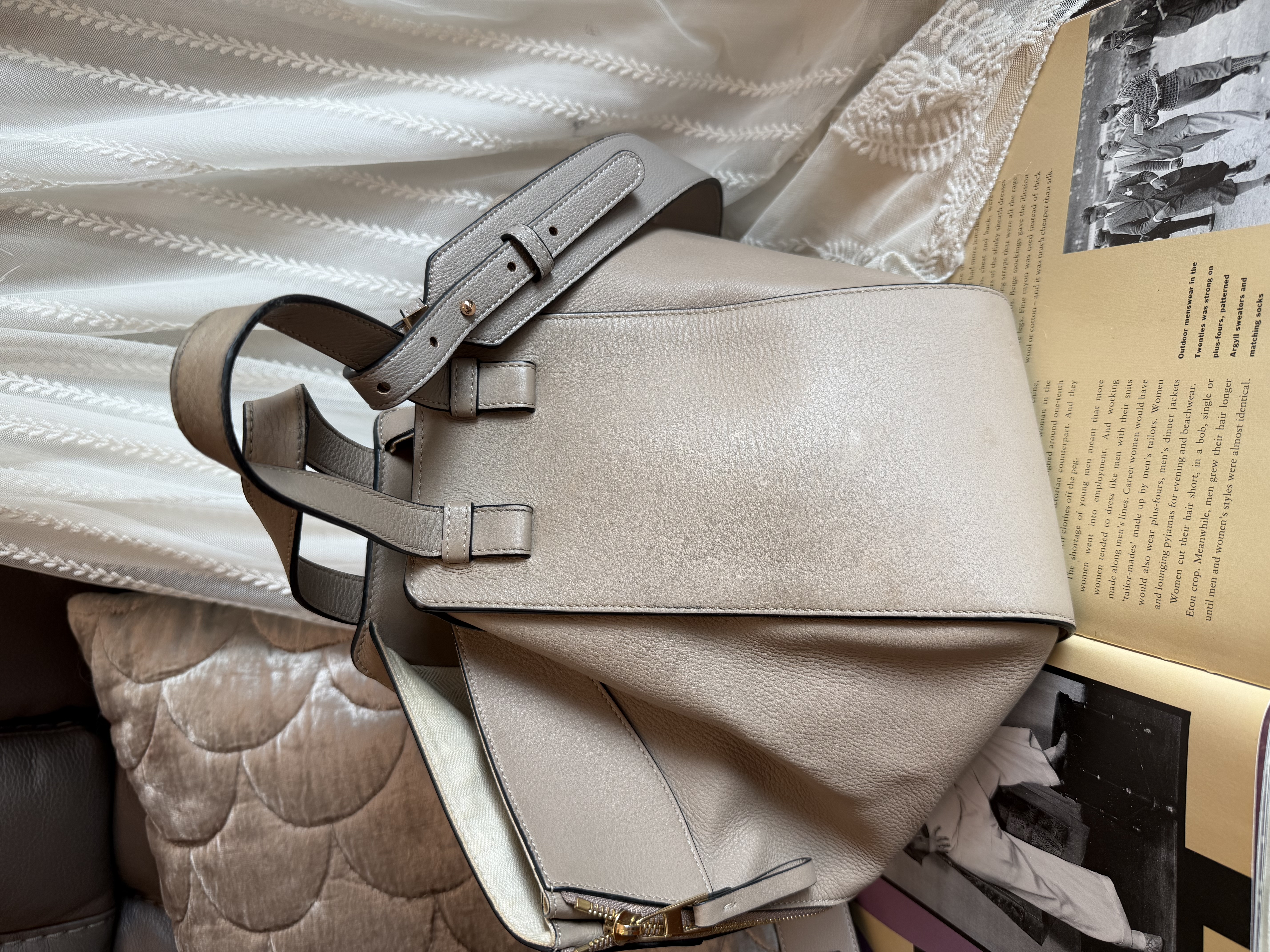 Loewe Hammock grey leather bag / shoulder bag handbag crossbody bag