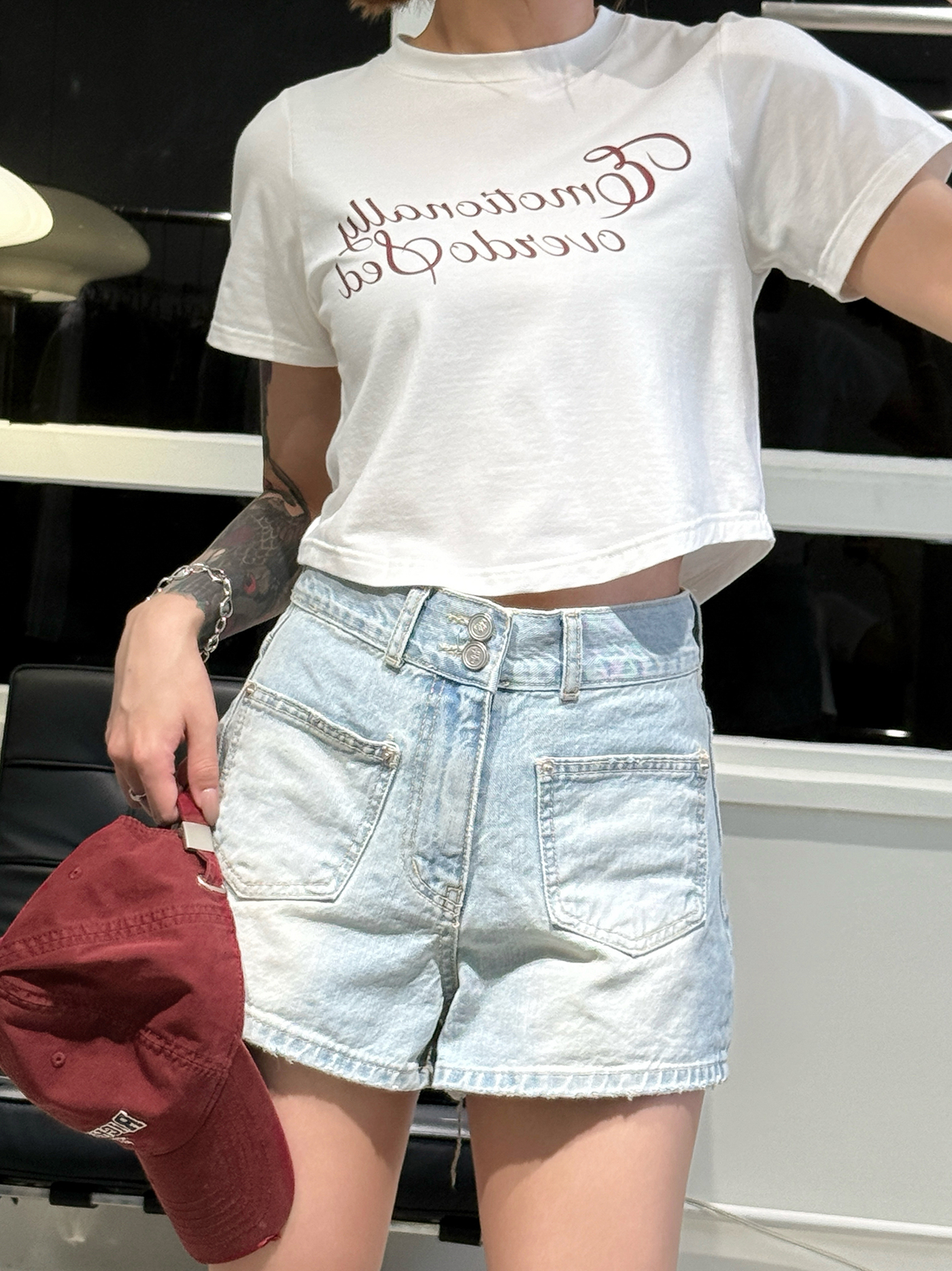 𝐇𝐢𝐠𝐡 𝐰𝐚𝐢𝐬𝐭 𝐬𝐭𝐫𝐚𝐢𝐠𝐡𝐭 𝐥𝐞𝐠 𝐝𝐞𝐧𝐢𝐦 𝐬𝐡𝐨𝐫𝐭𝐬