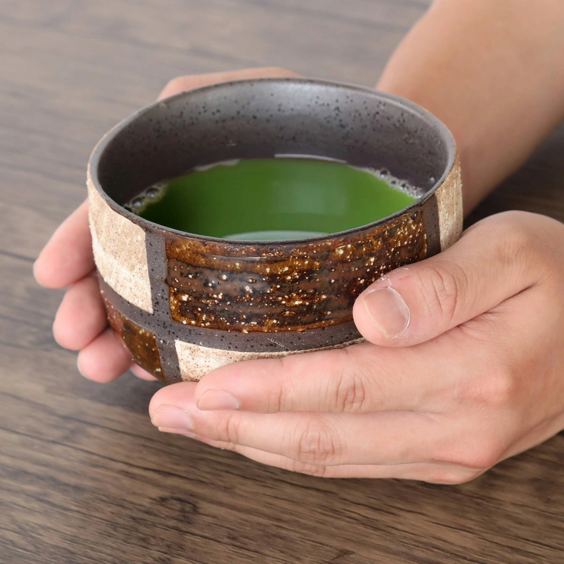 【靜心必備】日本製美濃燒抹茶碗、茶筅、茶勺 - 三件套裝