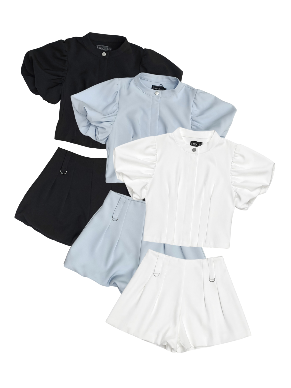 Aveline Puff Sleeve Round Neck Set M179