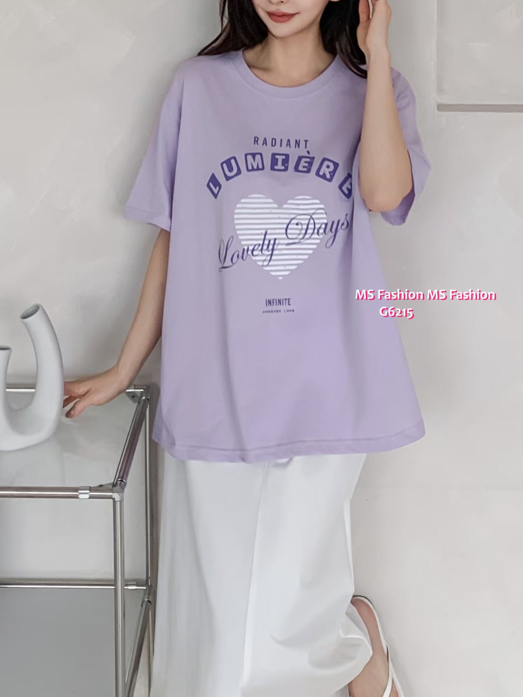 G6215 韓國🇰🇷心心字母tee