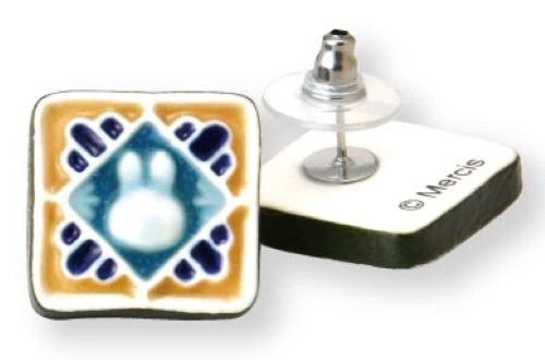 貨期3月尾 MIFFY 美濃燒 正方款 耳環 藍色