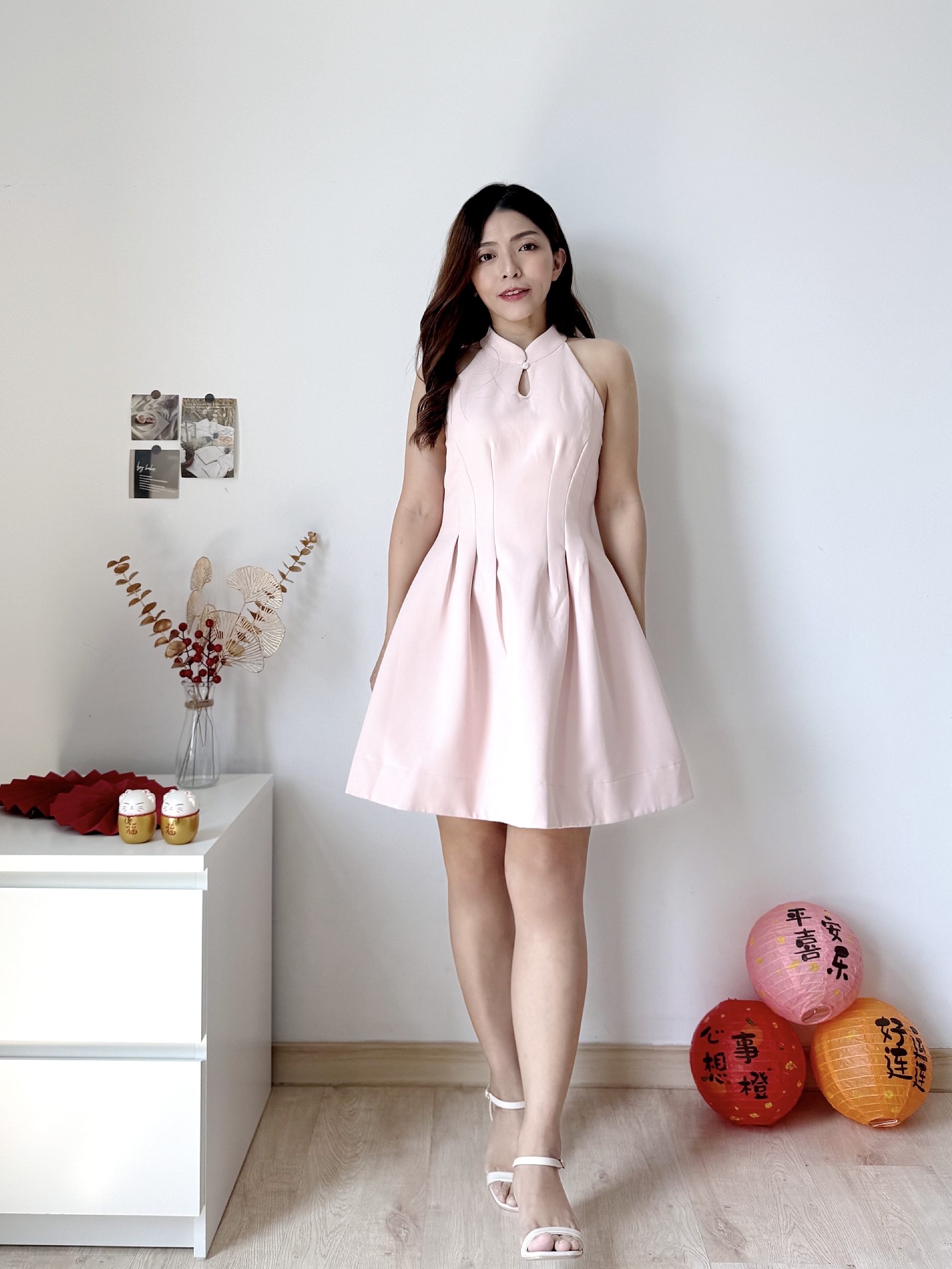 Jade Grace Halter A-Line Flare Dress锦色年华.气质简约挂脖连衣裙(3 colours)Premium Quality