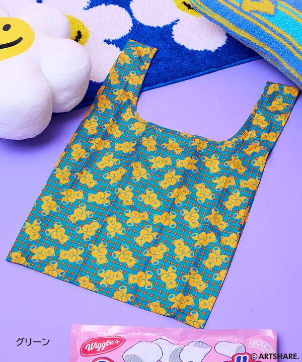 🇯🇵預訂 日本直送🇯🇵Markey’s x Wiggle Wiggle兩色花花小熊印花環保袋