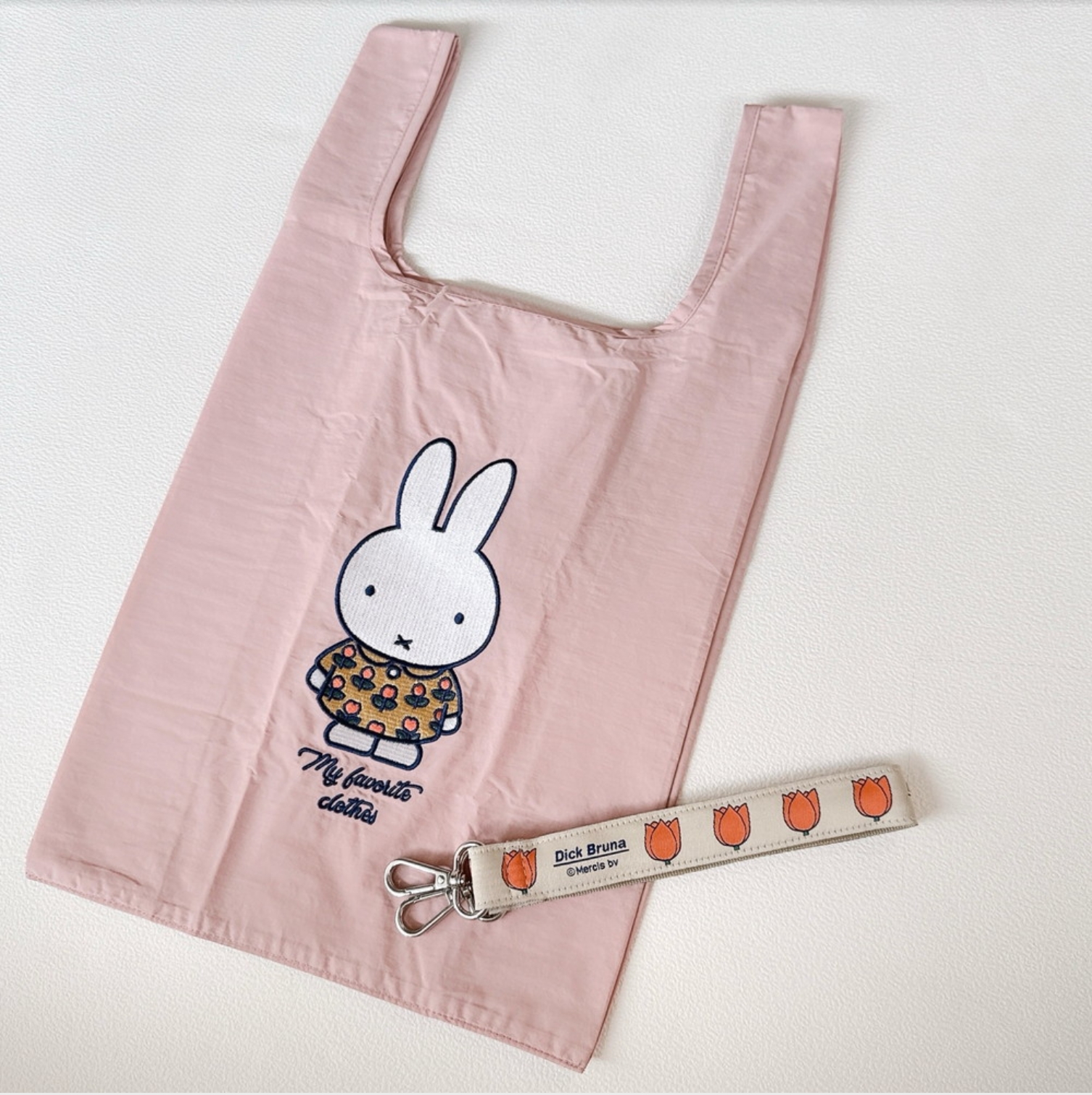 2026春夏新作 Dick Bruna miffy Strap Shopper BAG 肩背款 環保袋 粉紅色 
